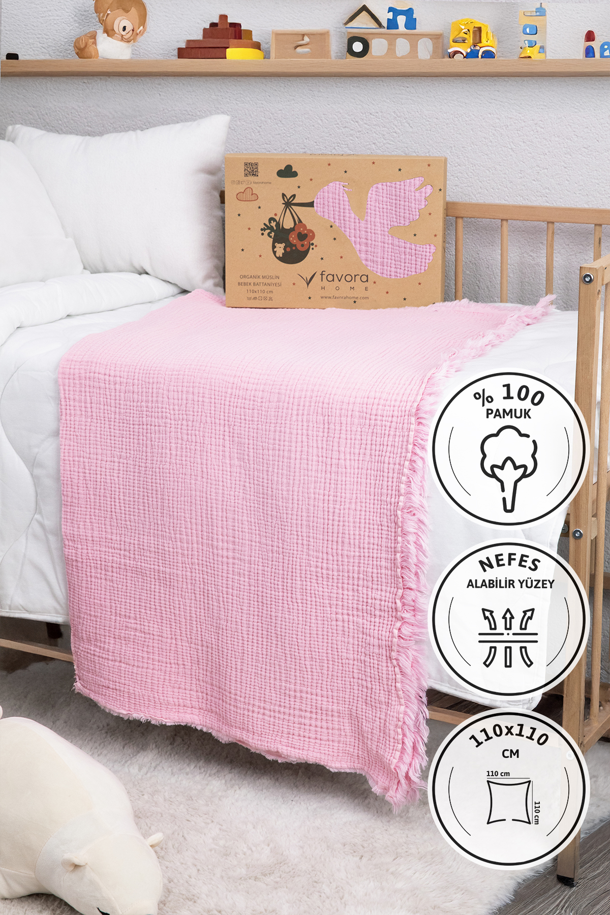 Premium Daisy %100 Pamuk 4 Katlı Müslin Bebek Örtü Premium Daisy %100 Pamuk 4 Katlı Müslin Bebek Örtü