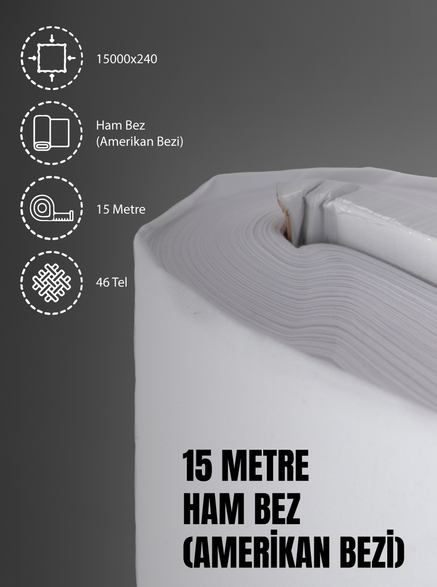%100 Pamuk 46 Tel Amerikan Bezi Ham Bez Punch Kumaş - Beyaz 1500x240 cm %100 Pamuk 46 Tel Amerikan Bezi Ham Bez Punch Kumaş - Beyaz 1500x240 cm