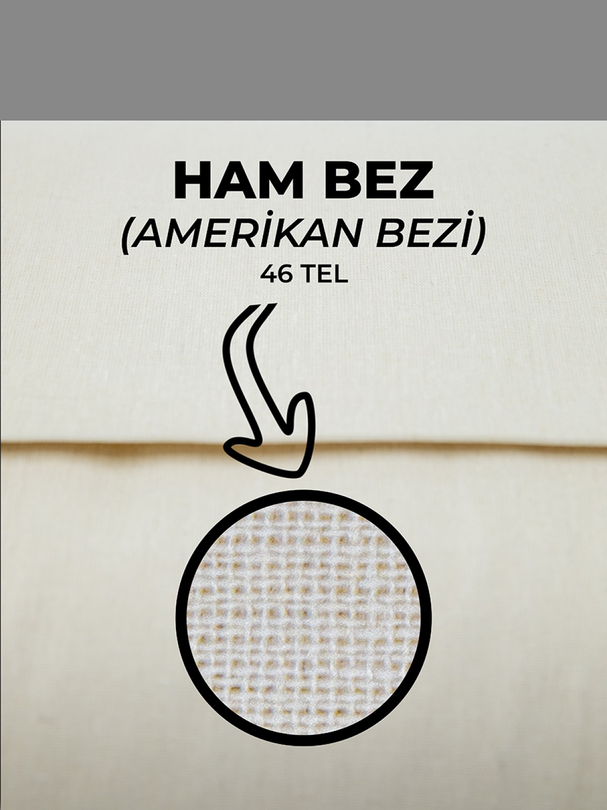 %100 Pamuk 46 Tel Amerikan Bezi Ham Bez Punch Kumaş - Krem 2000x220 cm