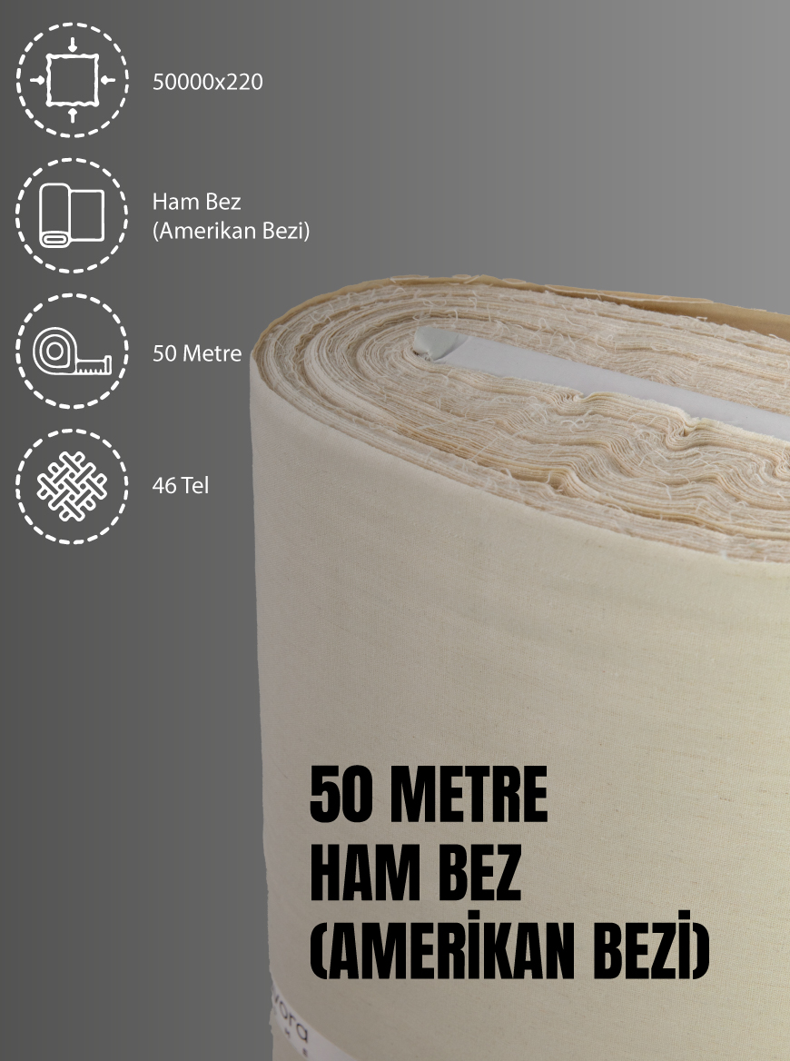 %100 Pamuk 46 Tel Amerikan Bezi Ham Bez Punch Kumaş - Krem 5000x220 cm %100 Pamuk 46 Tel Amerikan Bezi Ham Bez Punch Kumaş - Krem 5000x220 cm