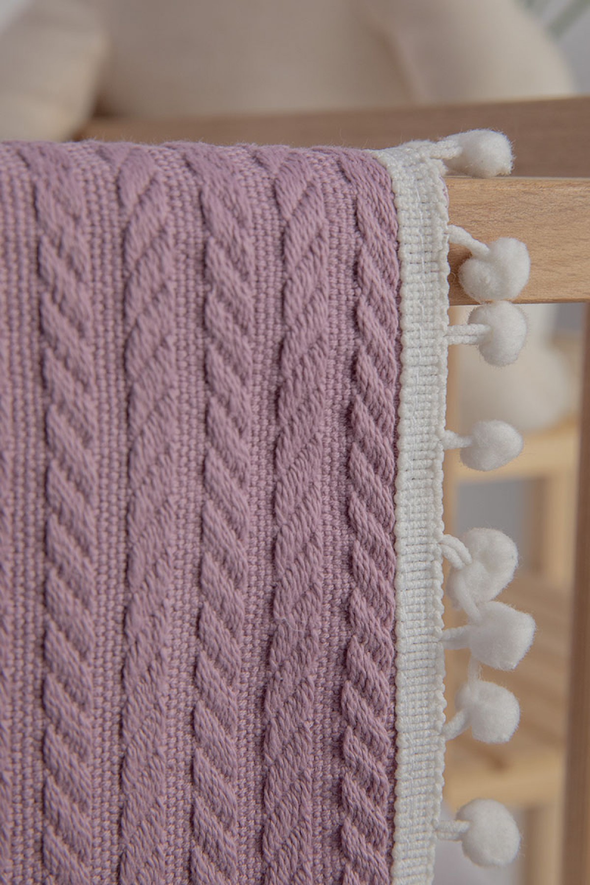 %100 Pamuk Cherry Bebek Battaniyesi - Lila %100 Pamuk Cherry Bebek Battaniyesi - Lila