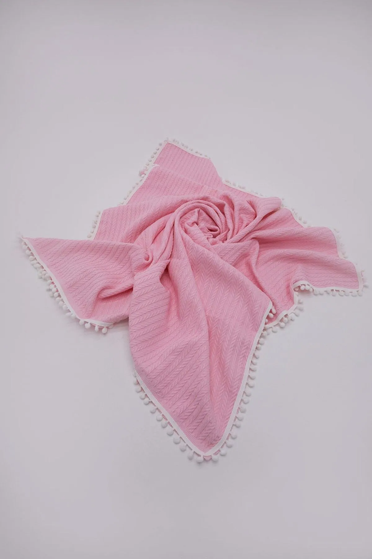 %100 Pamuk Cherry Bebek Battaniyesi Pamuklu Pike 100x120 - Pembe
