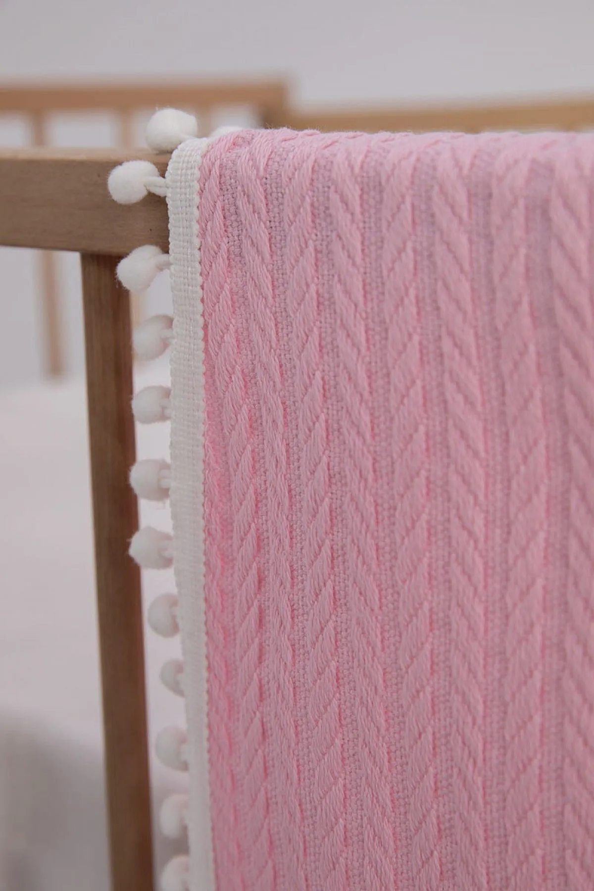 %100 Pamuk Cherry Bebek Battaniyesi - Pembe %100 Pamuk Cherry Bebek Battaniyesi - Pembe