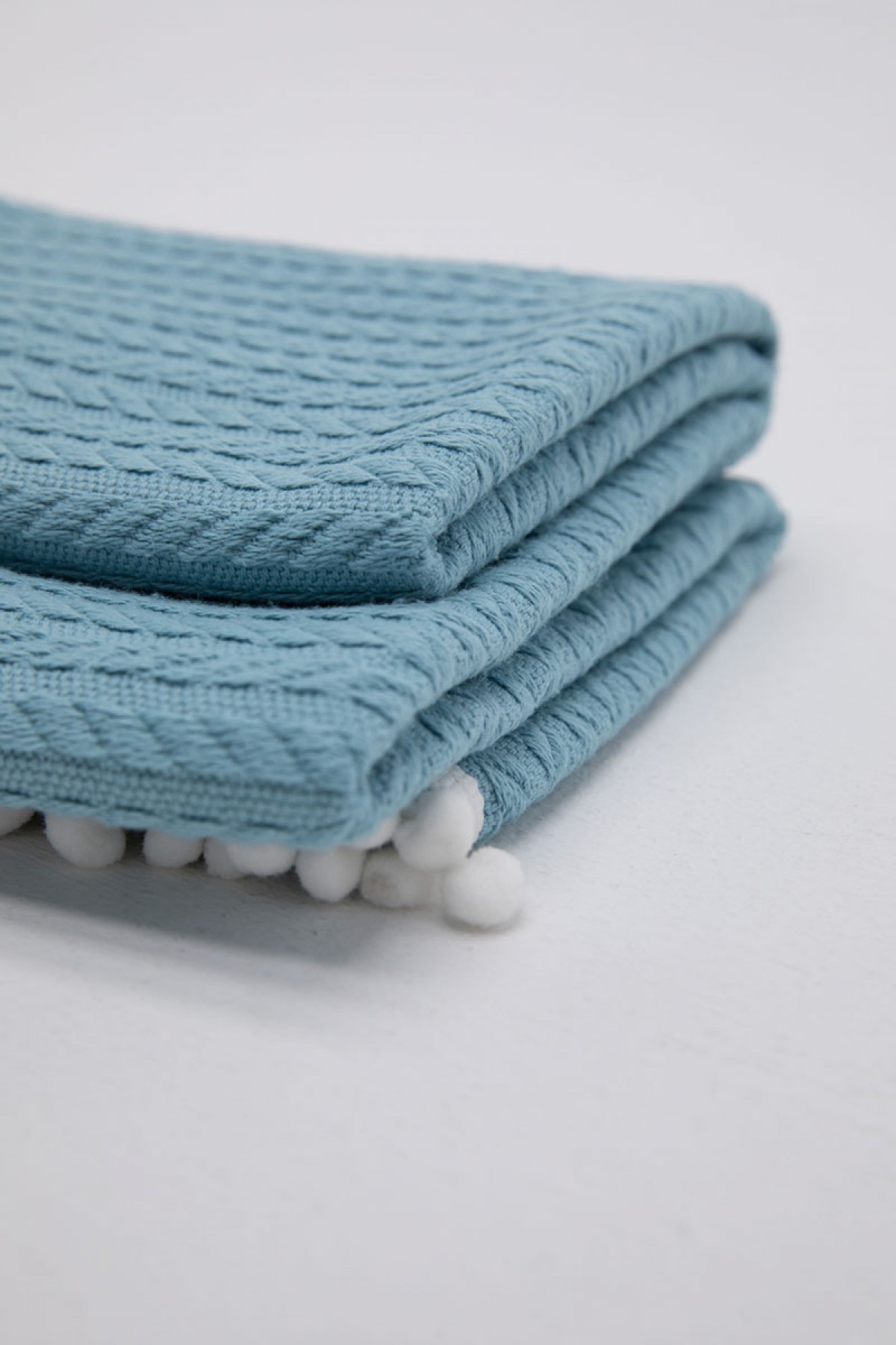 %100 Pamuk Cherry Bebek Battaniyesi - Turkuaz %100 Pamuk Cherry Bebek Battaniyesi - Turkuaz