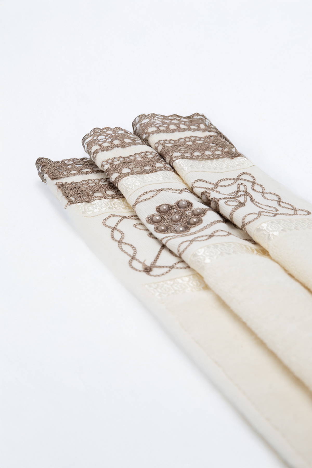 %100 Pamuk Güpürlü Çeyizlik 2li Havlu 50x90 - Kahve %100 Pamuk Güpürlü Çeyizlik 2li Havlu 50x90 - Kahve