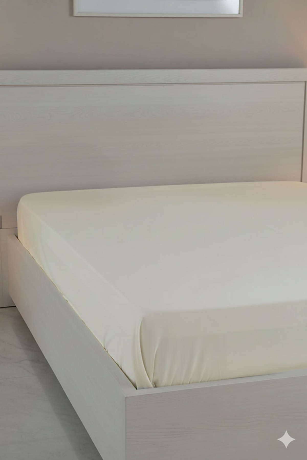 %100 Pamuk Ranforce Premium Çift Kişilik Çarşaf - Krem