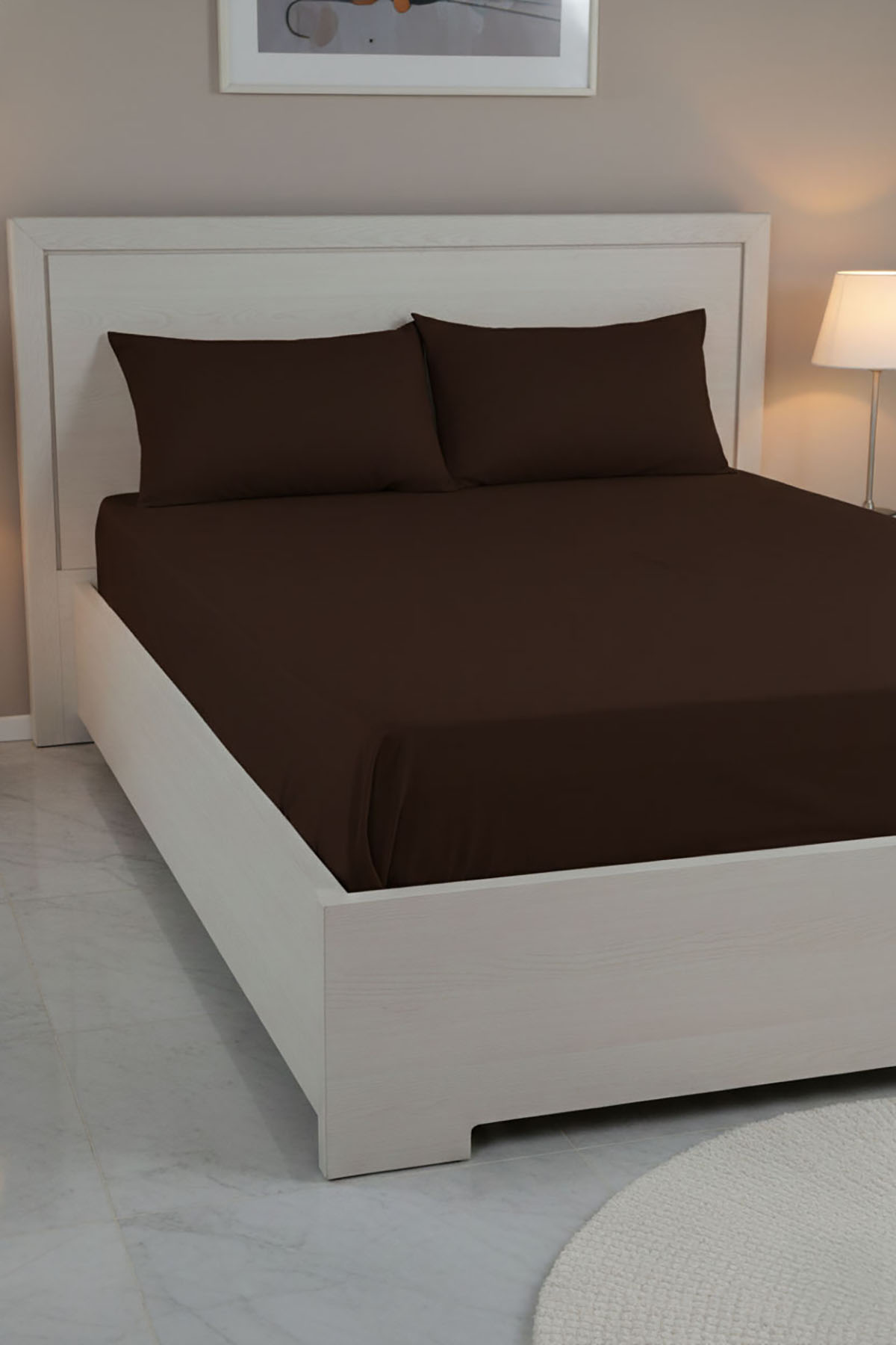 %100 Pamuk Ranforce Premium Çift Kişilik Çarşaf Seti - Kahverengi %100 Pamuk Ranforce Premium Çift Kişilik Çarşaf Seti - Kahverengi