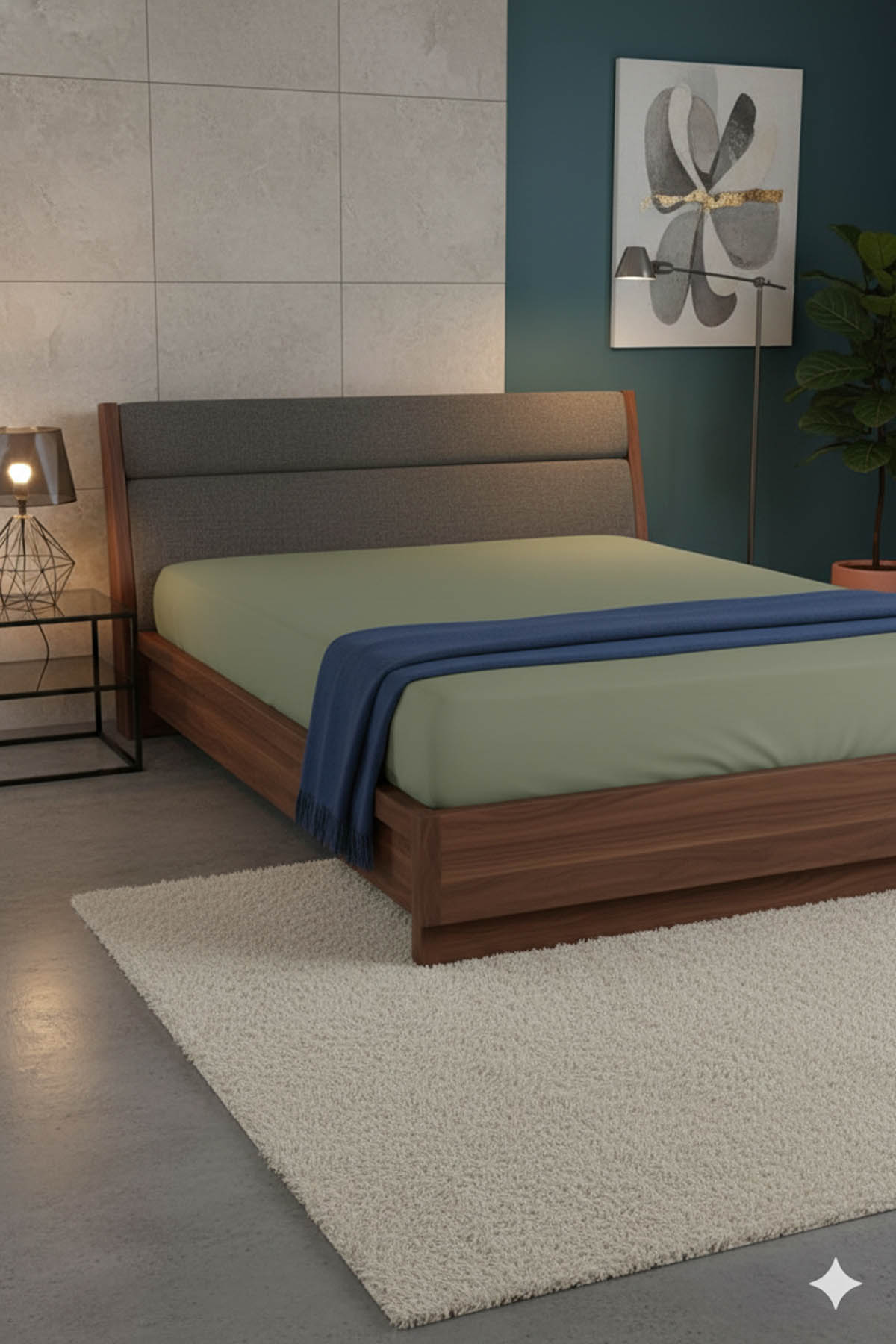 %100 Pamuk Ranforce Premium Çift Kişilik Çarşaf - Yeşil