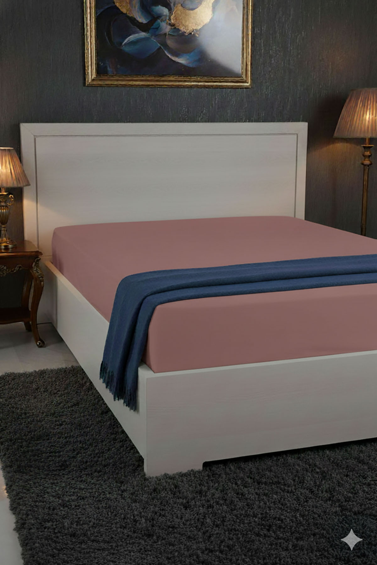 %100 Pamuk Ranforce Premium King Size Lastikli Çarşaf - Pudra %100 Pamuk Ranforce Premium King Size Lastikli Çarşaf - Pudra