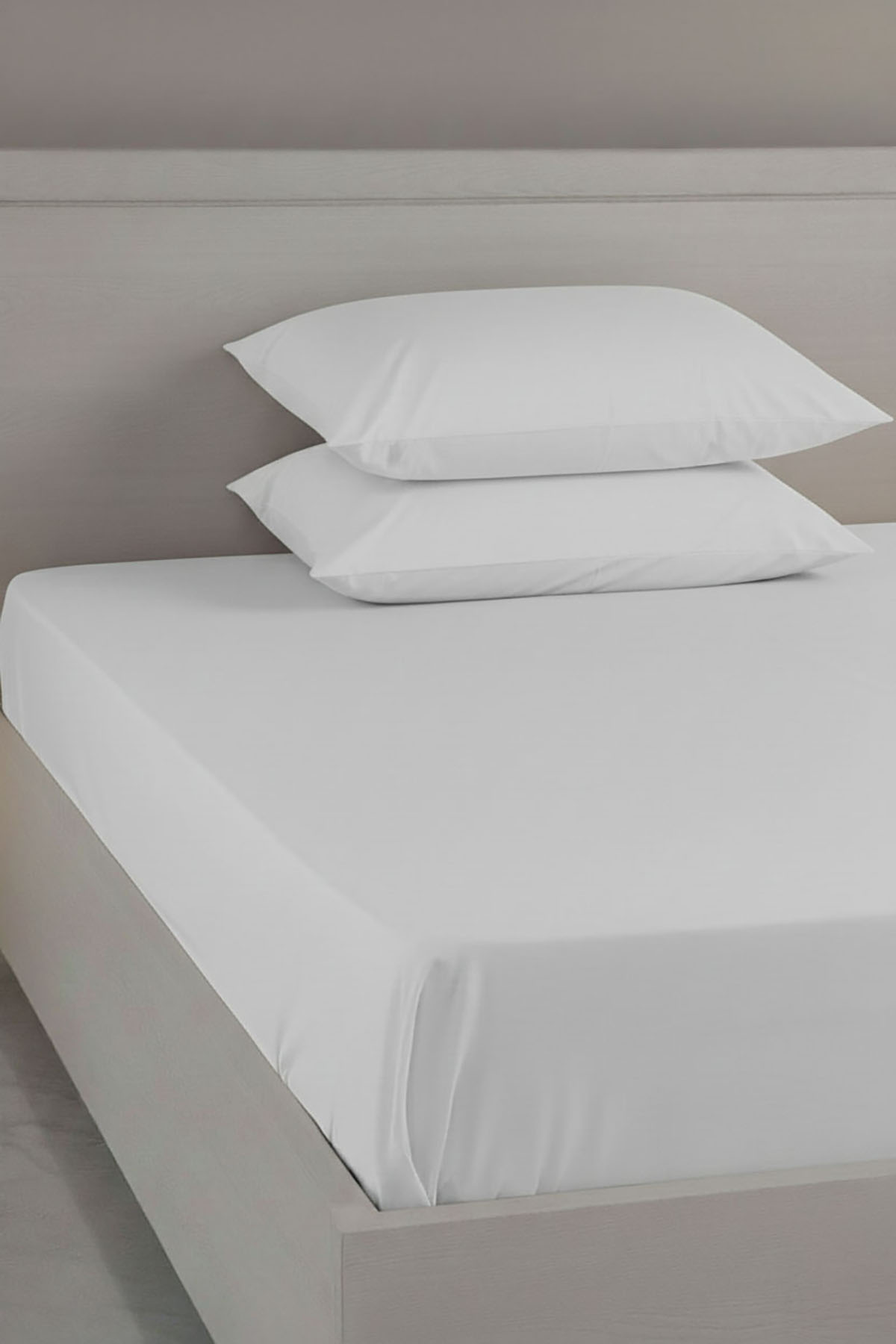 %100 Pamuk Ranforce Premium King Size Lastikli Çarşaf Seti - Beyaz