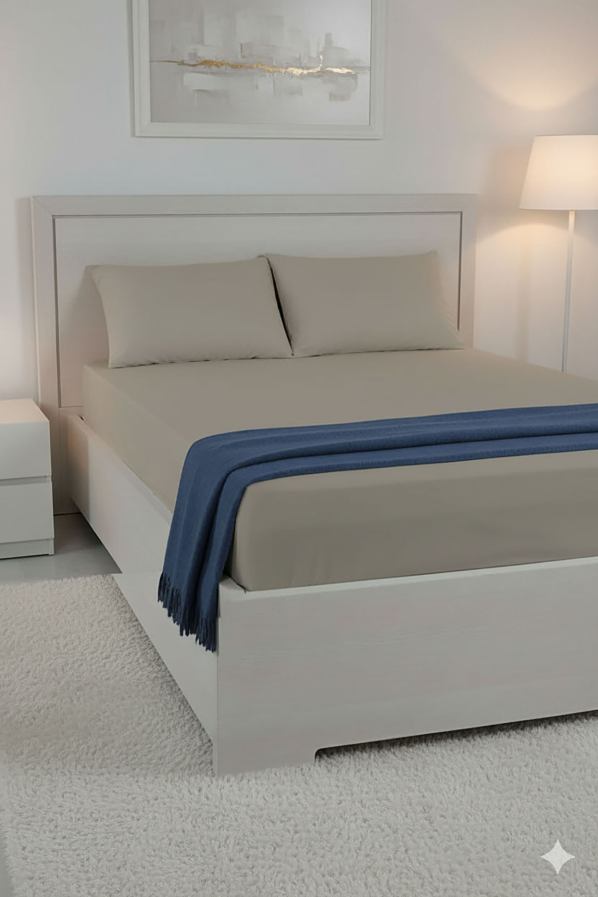 %100 Pamuk Ranforce Premium King Size Lastikli Çarşaf Seti - Vizon %100 Pamuk Ranforce Premium King Size Lastikli Çarşaf Seti - Vizon