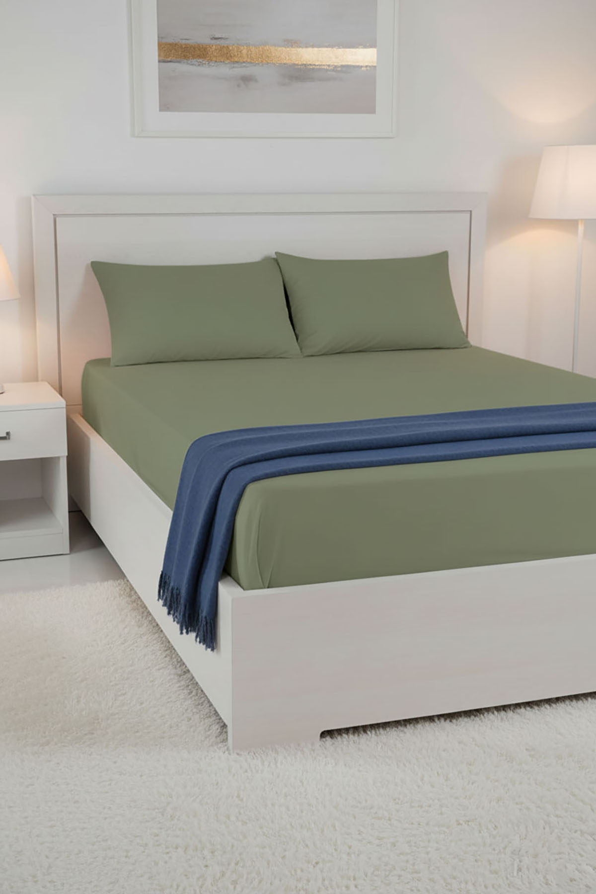 %100 Pamuk Ranforce Premium King Size Lastikli Çarşaf Seti - Yeşil %100 Pamuk Ranforce Premium King Size Lastikli Çarşaf Seti - Yeşil