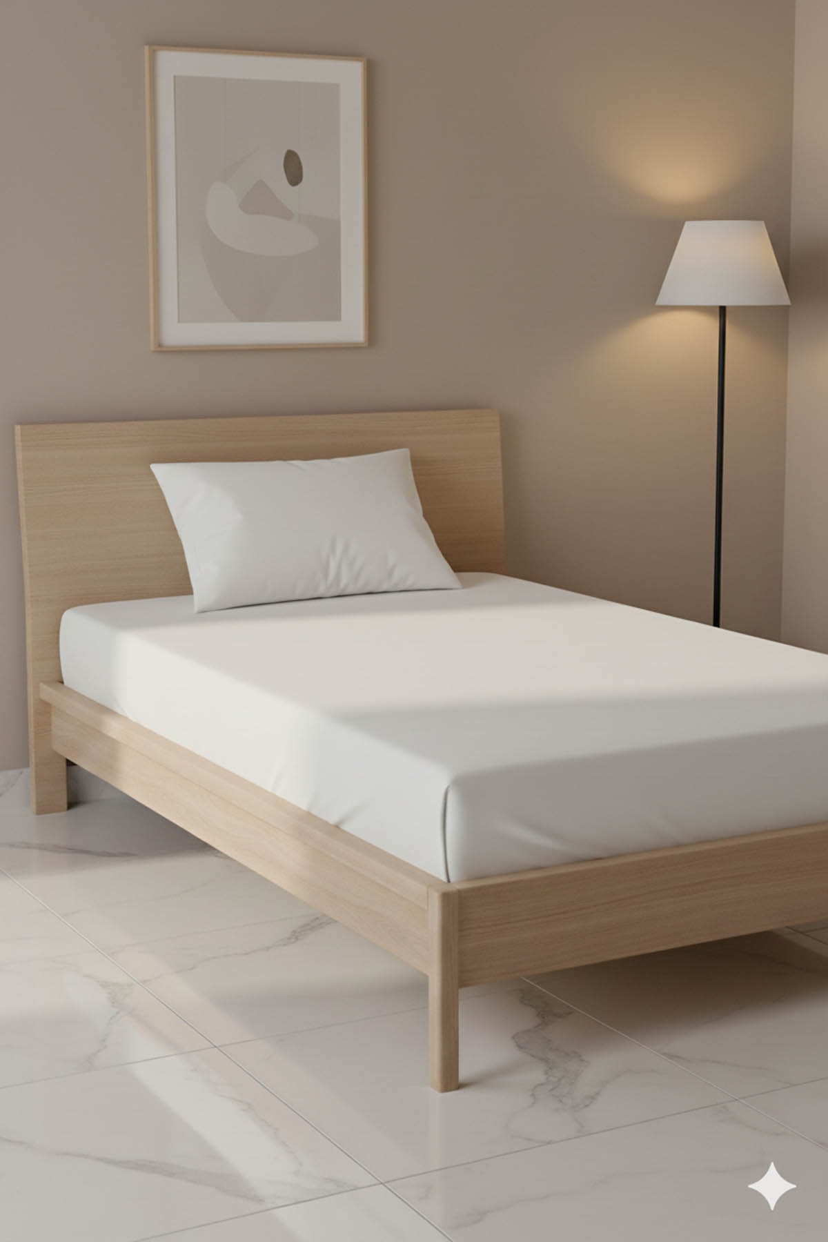 %100 Pamuk Ranforce Premium Tek Kişilik Çarşaf Seti - Beyaz