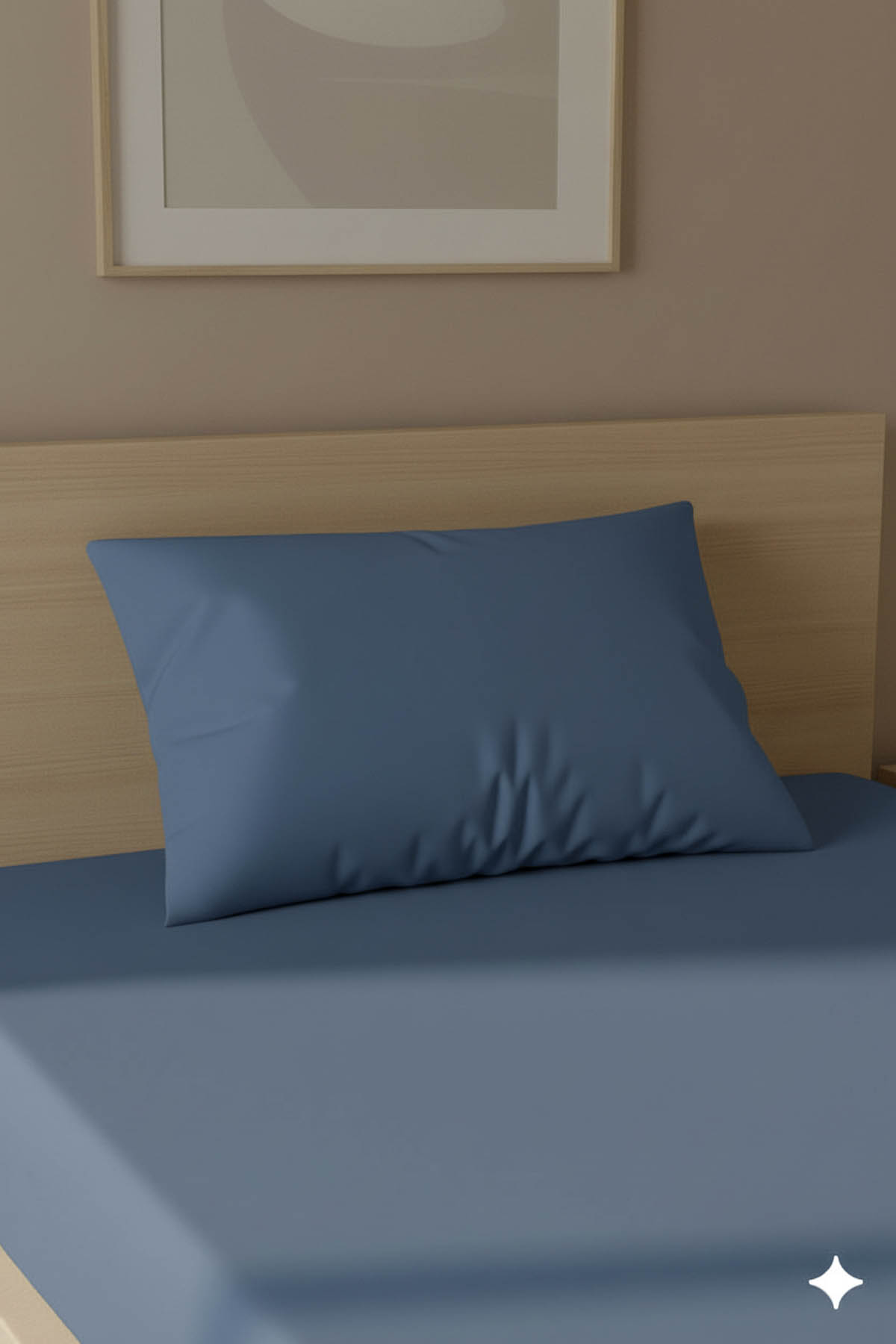 %100 Pamuk Ranforce Premium Tek Kişilik Çarşaf Seti - İndigo