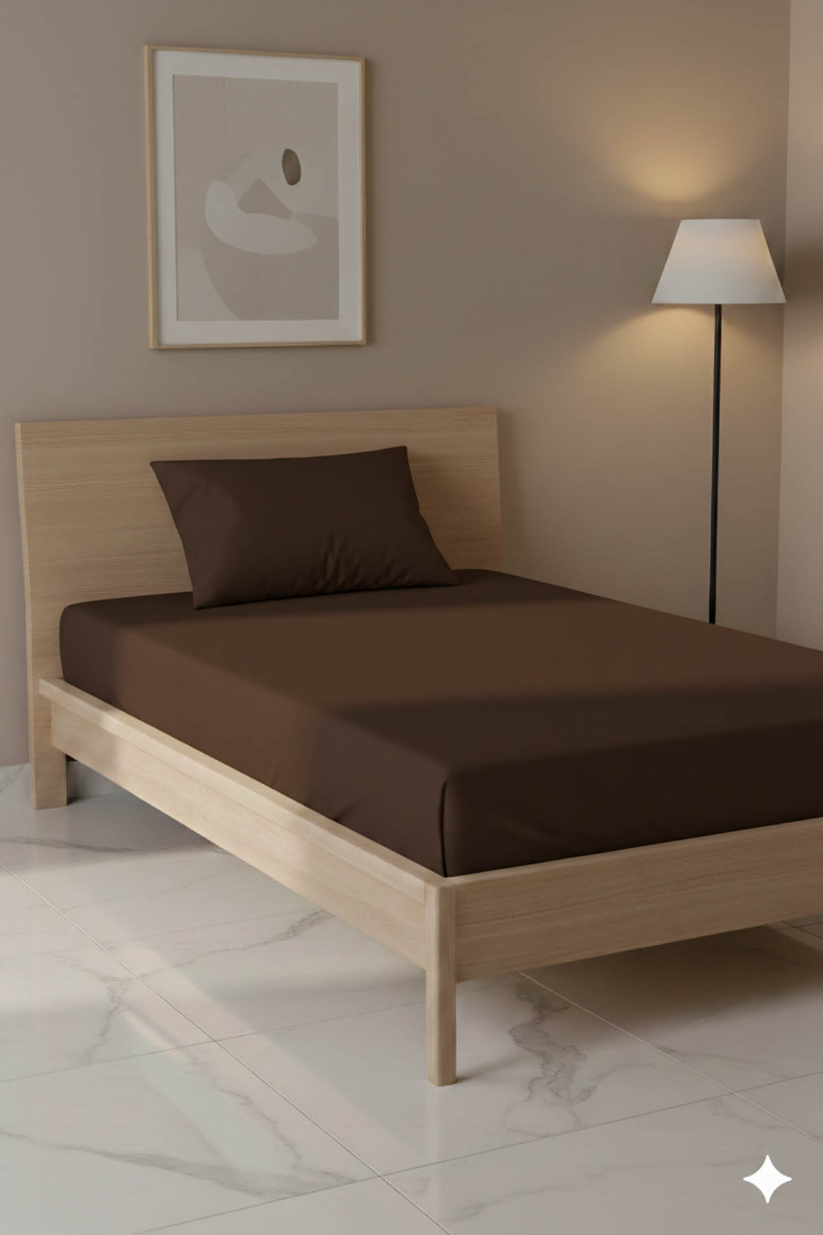 %100 Pamuk Ranforce Premium Tek Kişilik Çarşaf Seti - Kahverengi %100 Pamuk Ranforce Premium Tek Kişilik Çarşaf Seti - Kahverengi