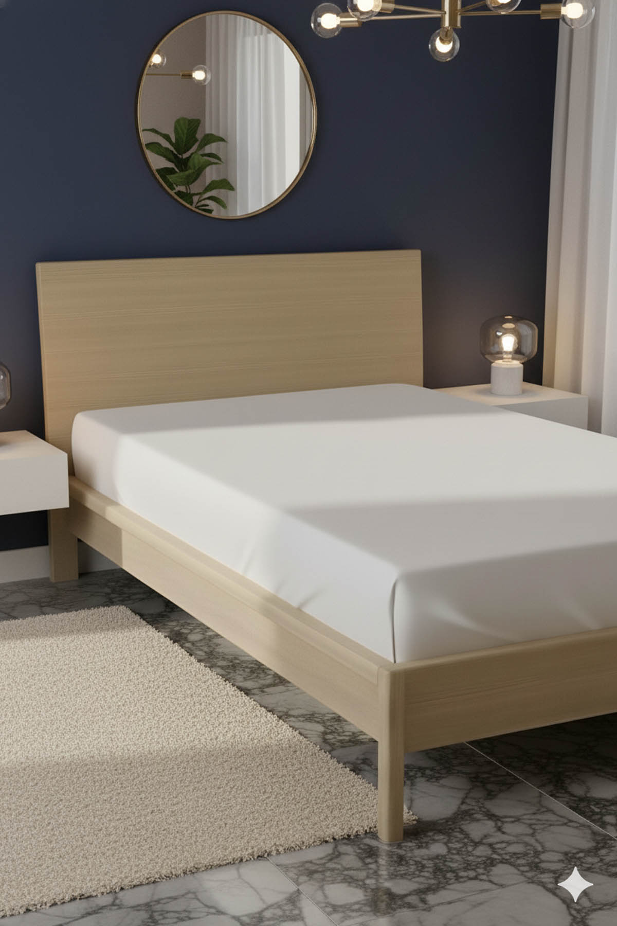 %100 Pamuk Ranforce Premium Tek Kişilik Lastikli Çarşaf - Beyaz