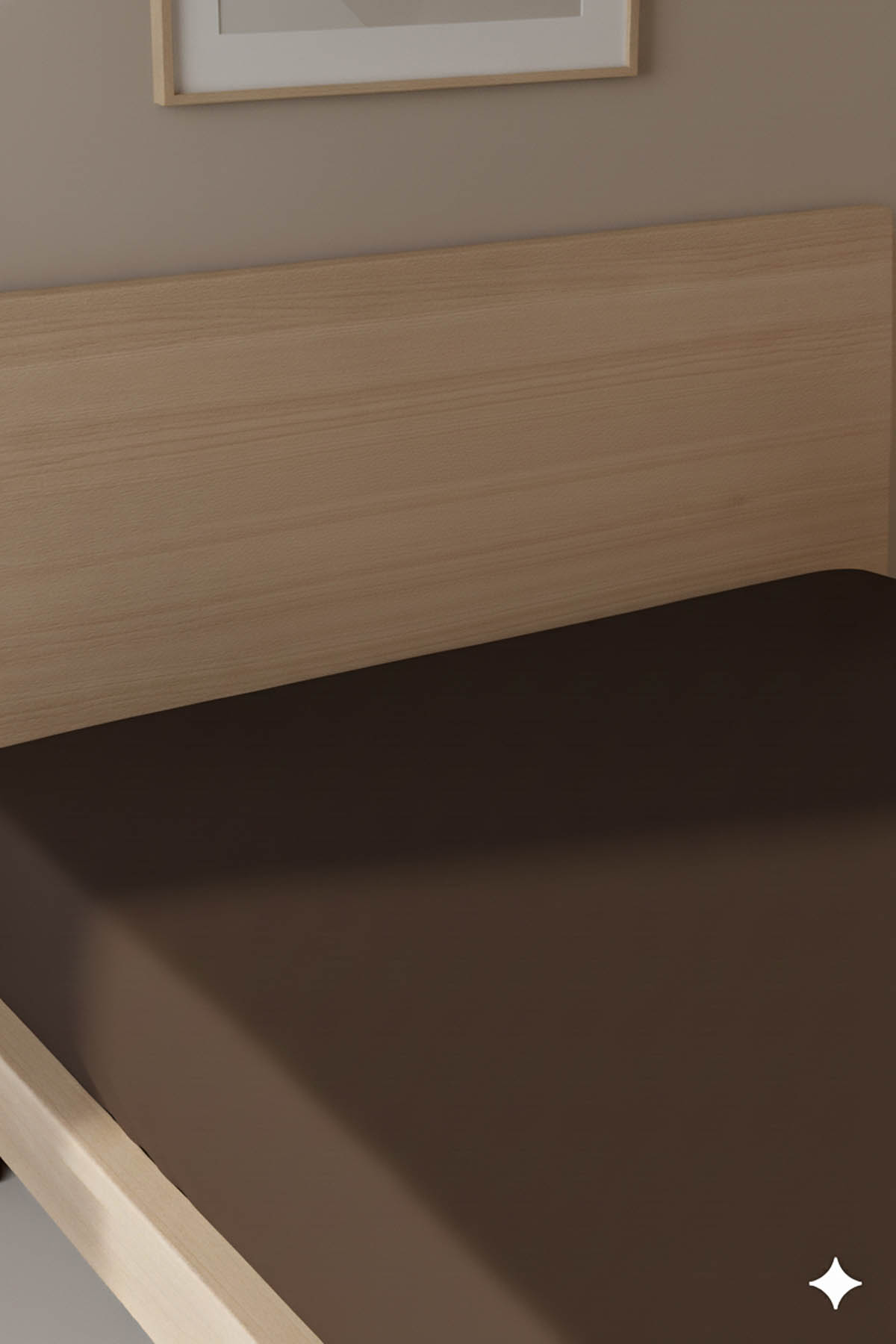 %100 Pamuk Ranforce Premium Tek Kişilik Lastikli Çarşaf - Kahverengi