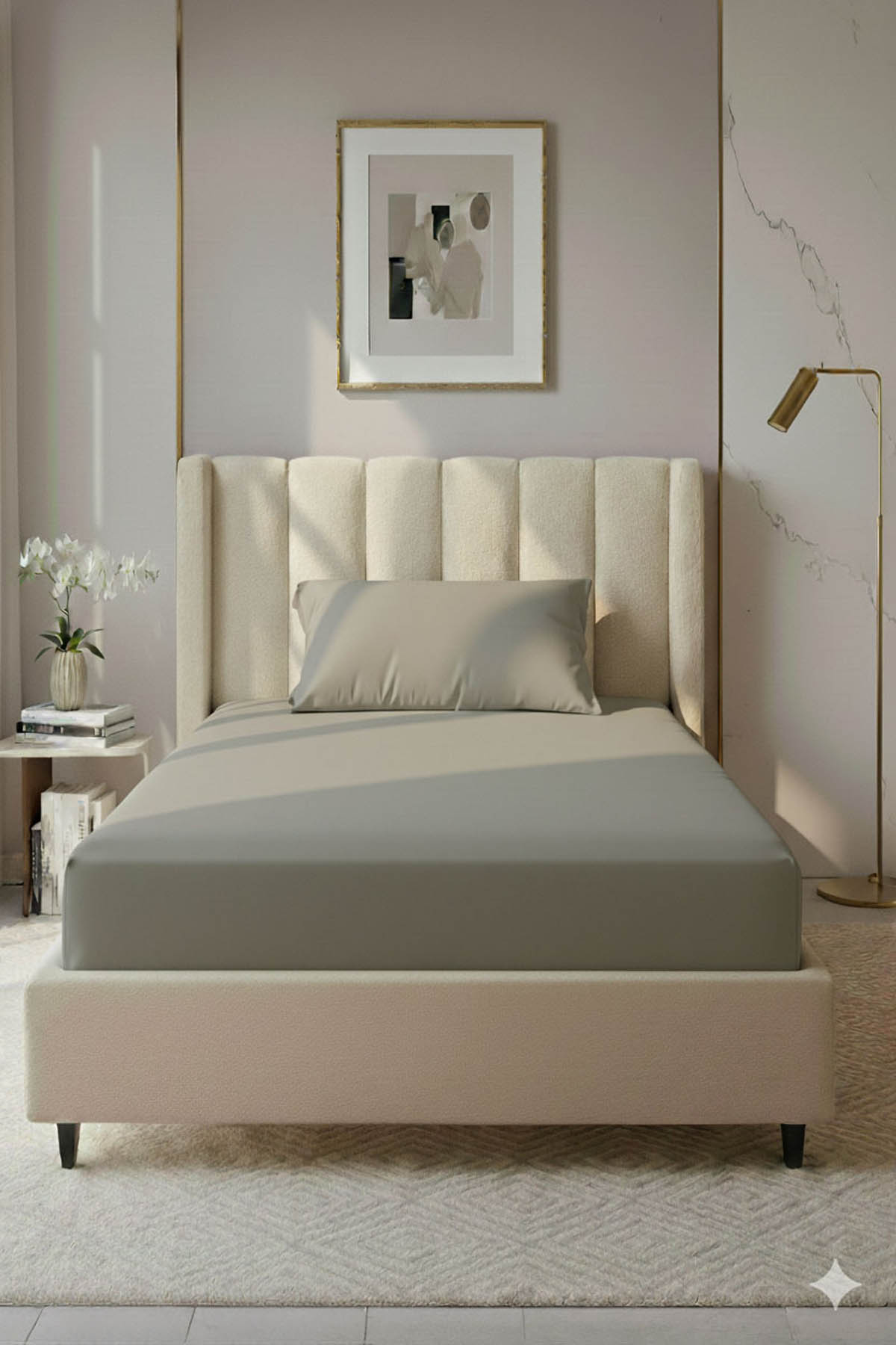 %100 Pamuk Ranforce Premium Tek Kişilik Lastikli Çarşaf Seti - Bej %100 Pamuk Ranforce Premium Tek Kişilik Lastikli Çarşaf Seti - Bej