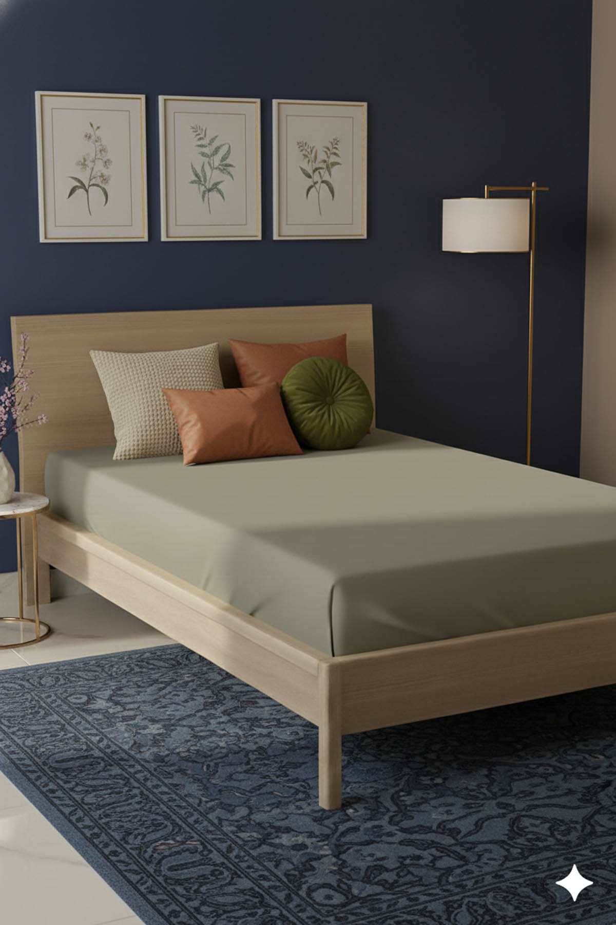 %100 Pamuk Ranforce Premium Tek Kişilik Lastikli Çarşaf - Vizon