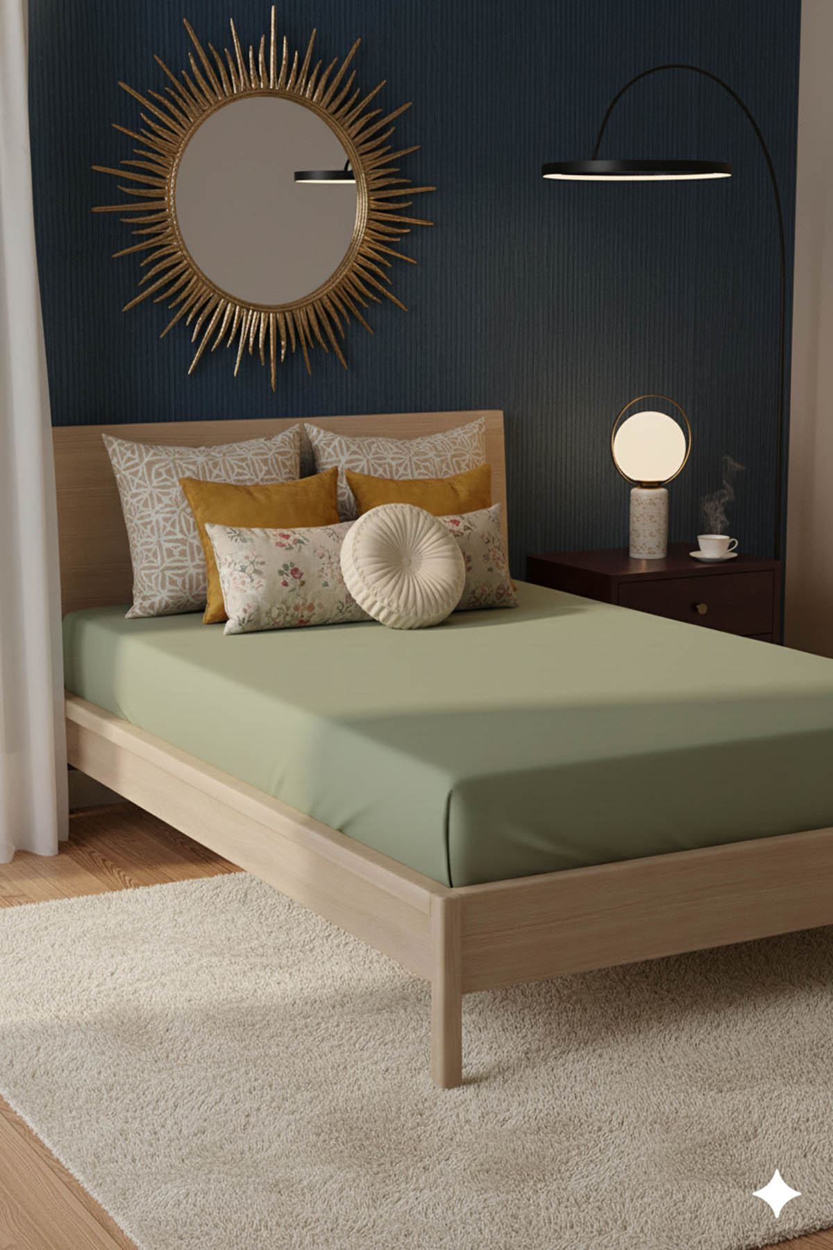 %100 Pamuk Ranforce Premium Tek Kişilik Lastikli Çarşaf - Yeşil %100 Pamuk Ranforce Premium Tek Kişilik Lastikli Çarşaf - Yeşil