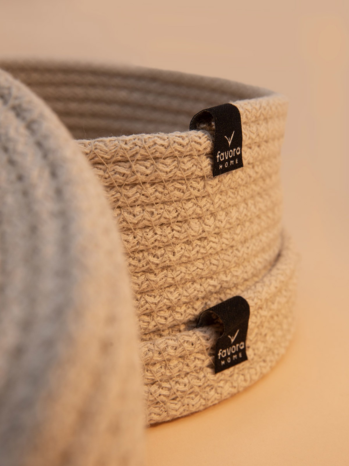 2li Jüt Halat Hasır Kapaklı Dekoratif Sepet - Krem 2li Jüt Halat Hasır Kapaklı Dekoratif Sepet - Krem