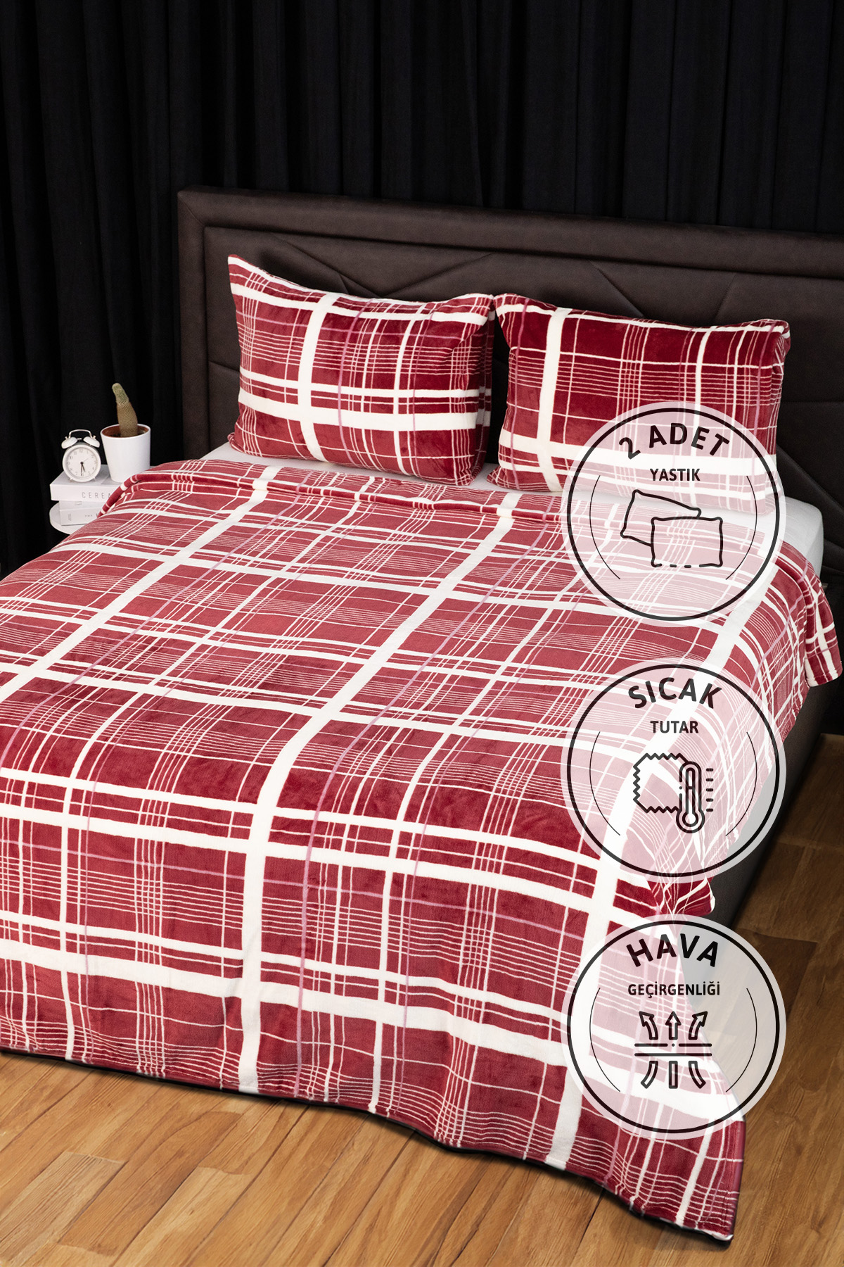 Favora 3 Parça Woolly Çift Kişilik Yatak Örtüsü Se Favora 3 Parça Woolly Çift Kişilik Yatak Örtüsü Se