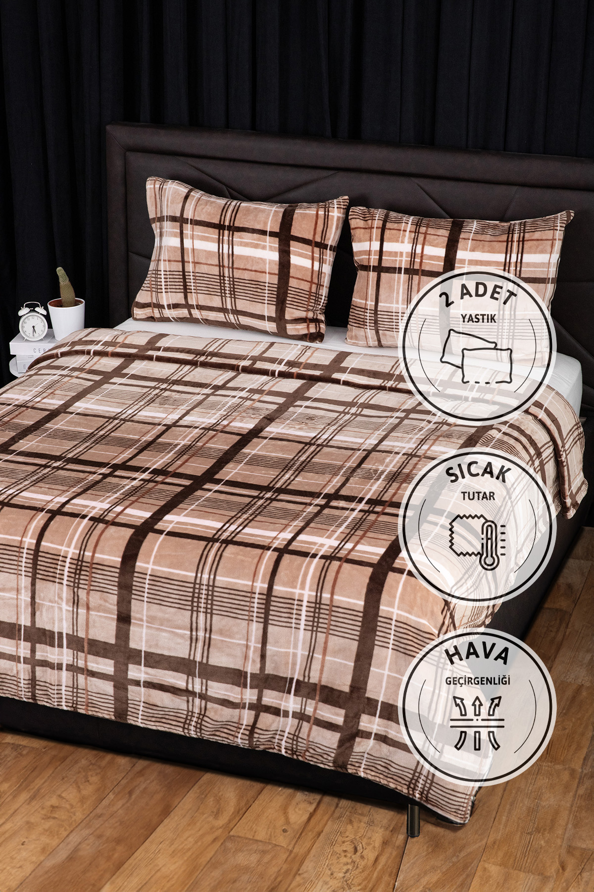 Favora 3 Parça Woolly Çift Kişilik Yatak Örtüsü Se Favora 3 Parça Woolly Çift Kişilik Yatak Örtüsü Se