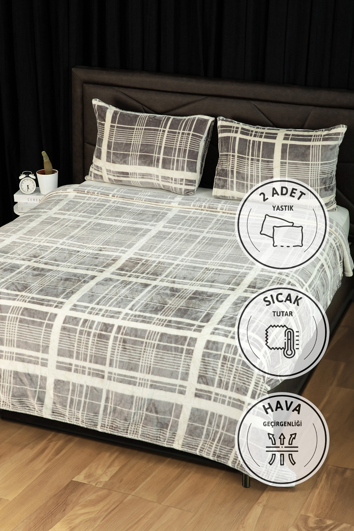 Favora 3 Parça Woolly Çift Kişilik Yatak Örtüsü Se Favora 3 Parça Woolly Çift Kişilik Yatak Örtüsü Se