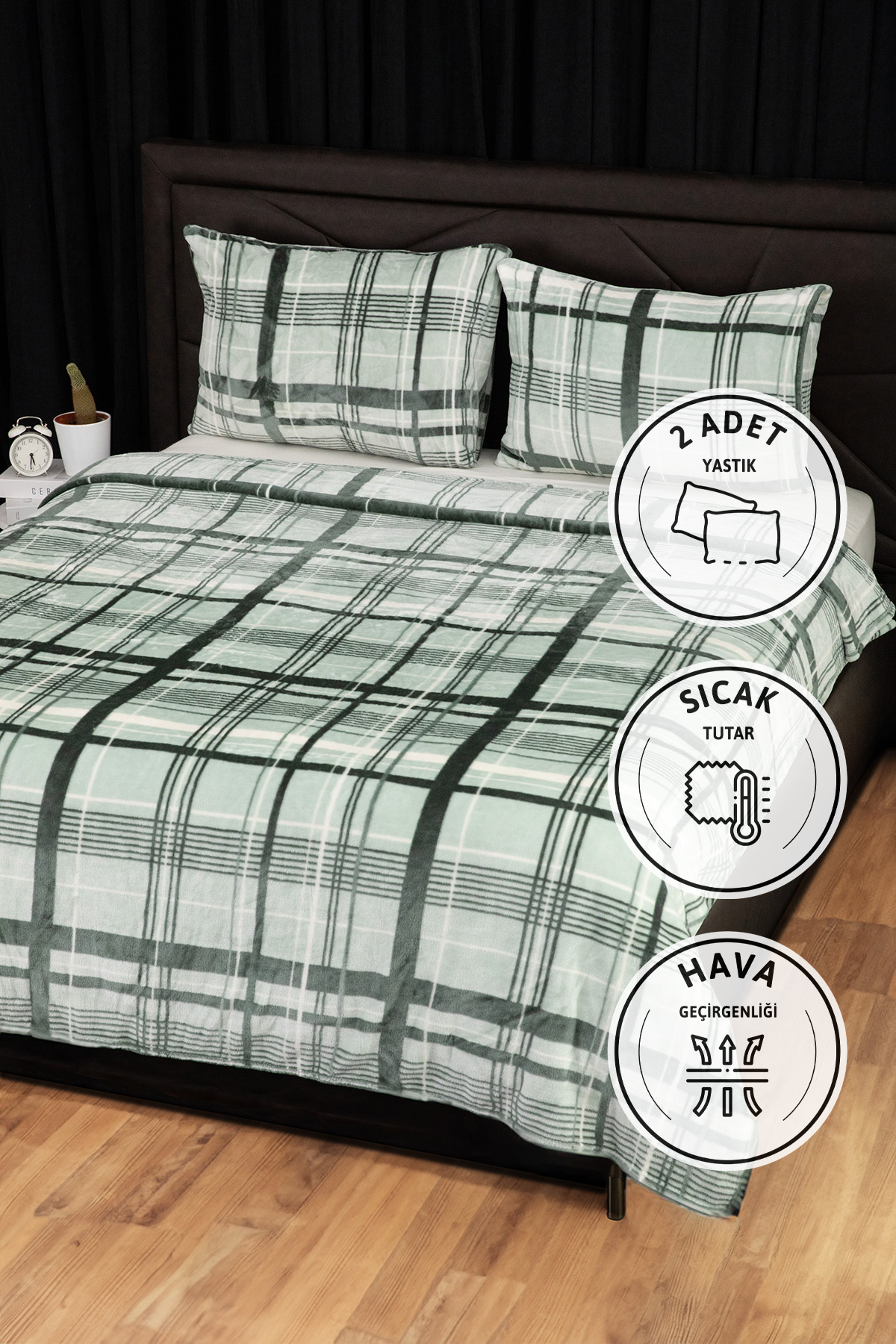 Favora 3 Parça Woolly Çift Kişilik Yatak Örtüsü Se Favora 3 Parça Woolly Çift Kişilik Yatak Örtüsü Se