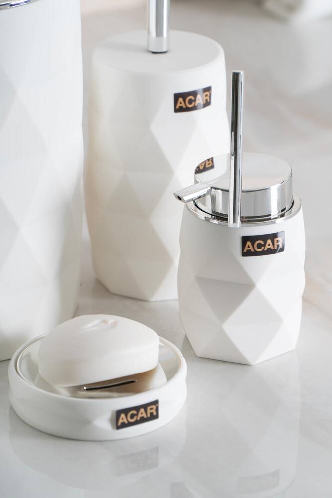 Acar Astoria Baklava Desen 5 Parça Banyo Seti - Beyaz AKR-06468 Acar Astoria Baklava Desen 5 Parça Banyo Seti - Beyaz AKR-06468