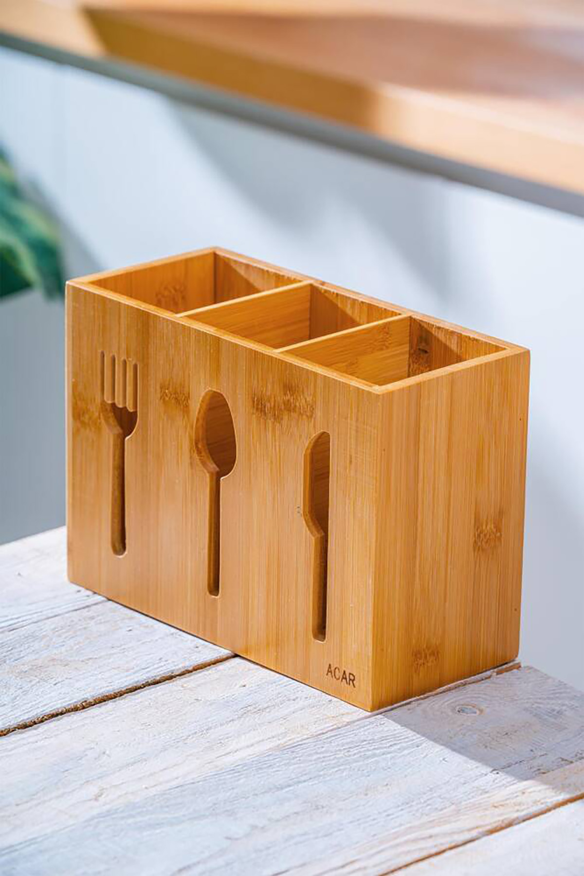 Acar Bambu Çatal Kaşık Bıçak Standı - 23 cm ACR-510