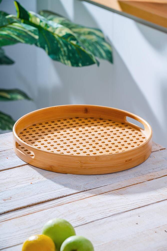 Acar Bambu Sunum Tepsi - 35 cm ACR-512 Acar Bambu Sunum Tepsi - 35 cm ACR-512