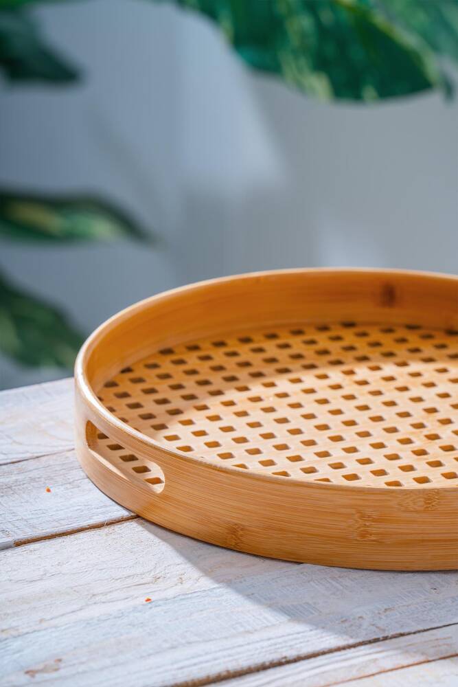 Acar Bambu Sunum Tepsi - 35 cm ACR-512 Acar Bambu Sunum Tepsi - 35 cm ACR-512