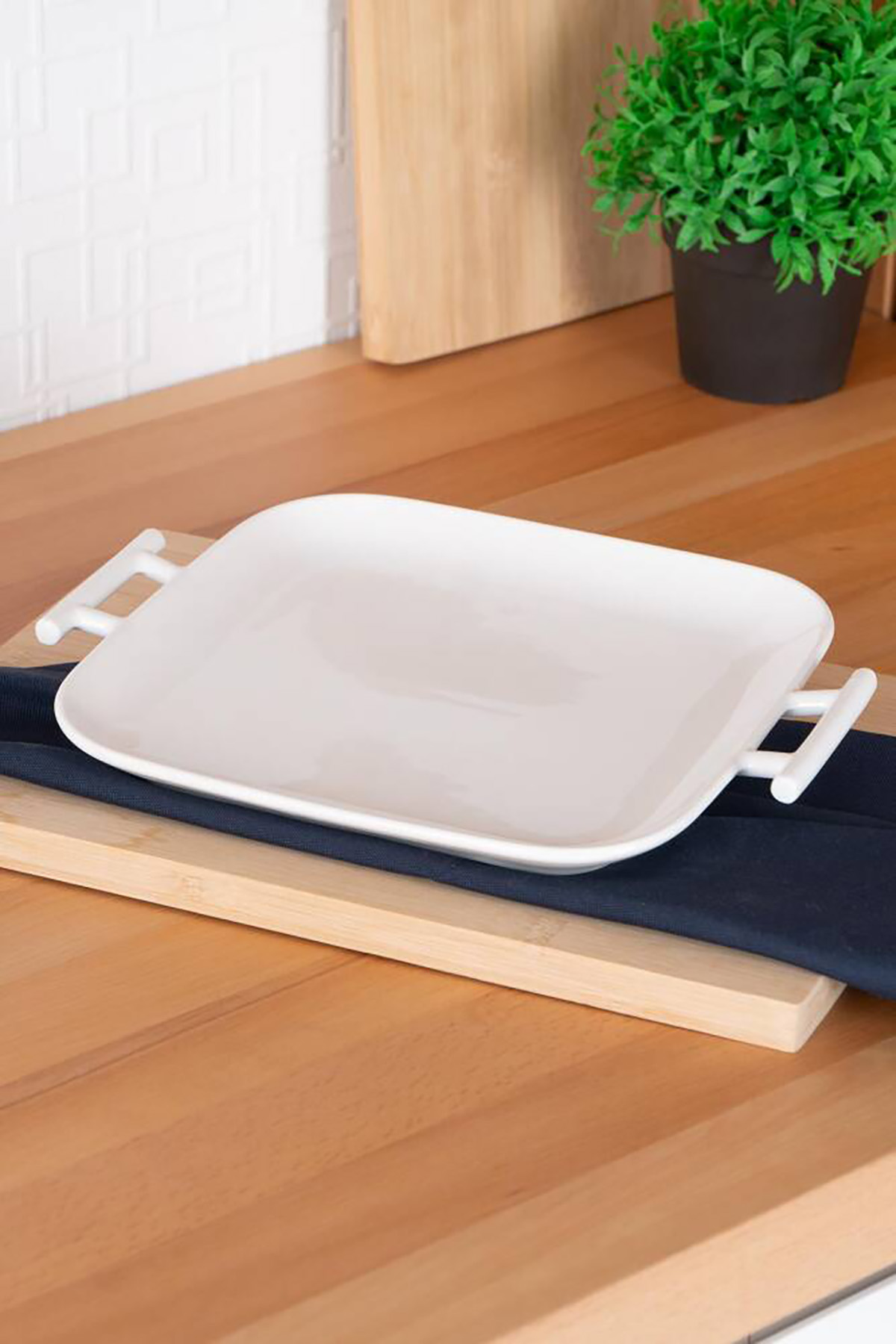 Acar Bianco Perla Dikdörtgen Kulplu Servis Tabak - 27.5 cm SCT-05383 Acar Bianco Perla Dikdörtgen Kulplu Servis Tabak - 27.5 cm SCT-05383