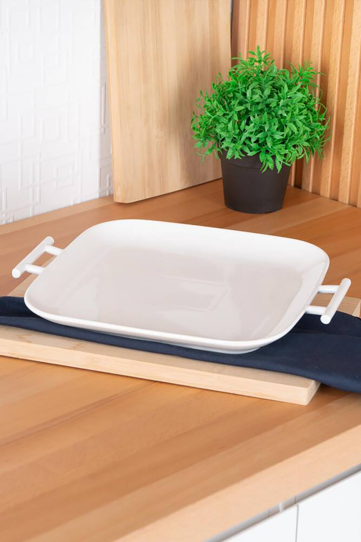 Acar Bianco Perla Kare Kulplu Servis Tabak - 32.5 cm SCT-05382 Acar Bianco Perla Kare Kulplu Servis Tabak - 32.5 cm SCT-05382