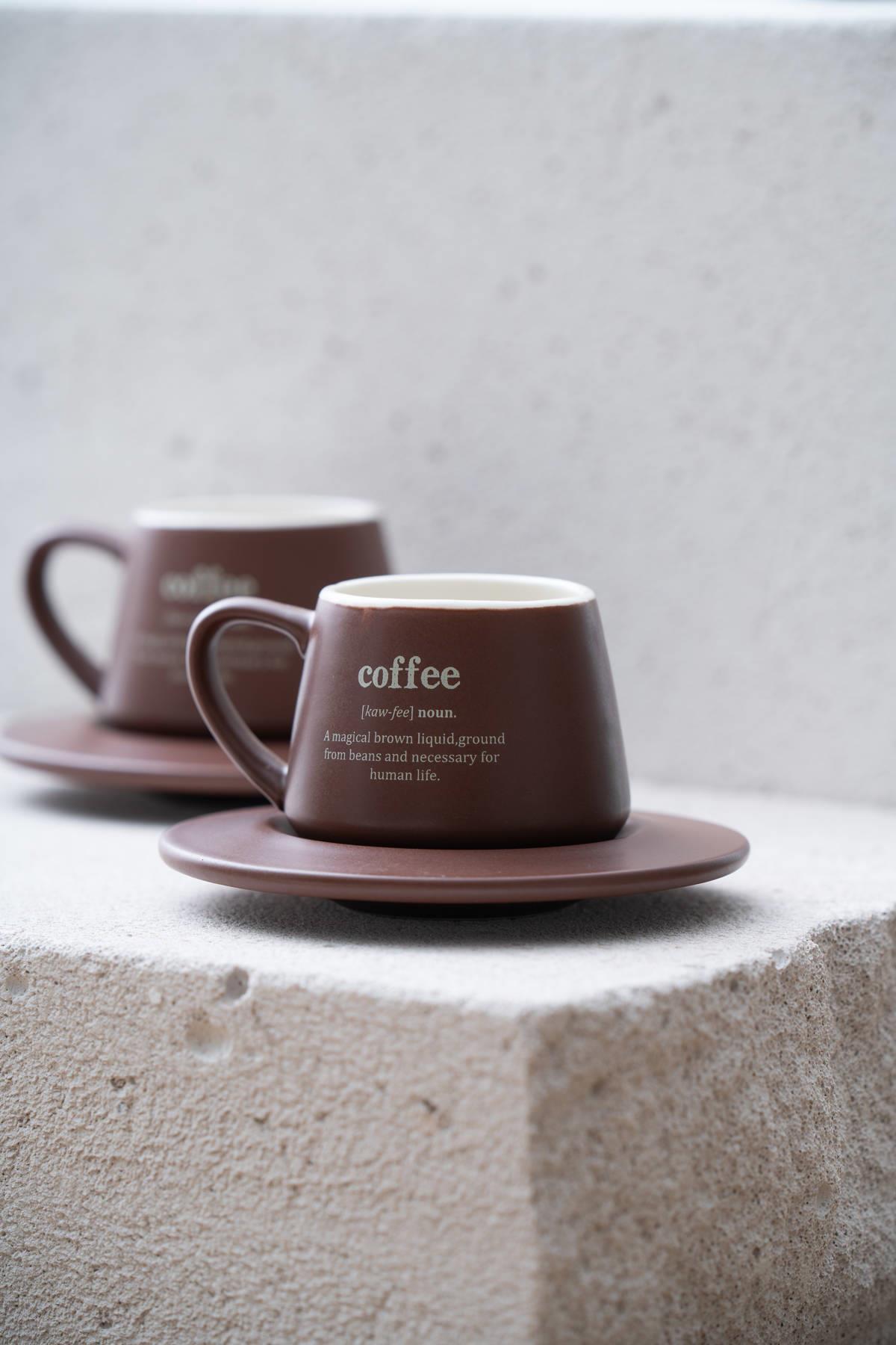 Acar Blush Coffee 2 li Kahve Fincan Takımı - Kahverengi KAL-07459 Acar Blush Coffee 2 li Kahve Fincan Takımı - Kahverengi KAL-07459