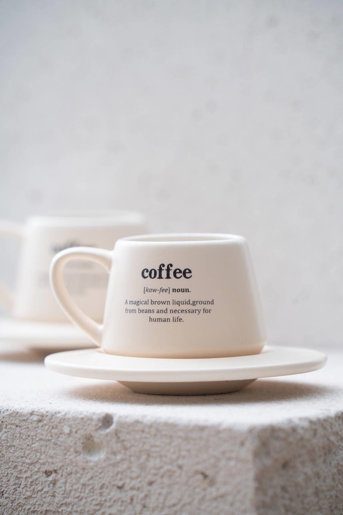 Acar Blush Coffee 2 li Kahve Fincan Takımı - Krem KAL-07459