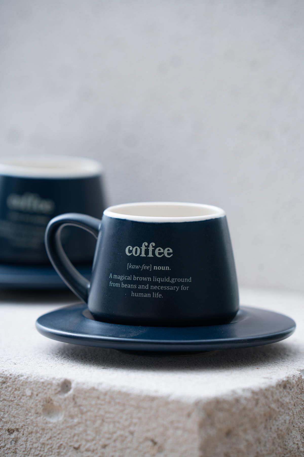 Acar Blush Coffee 2 li Kahve Fincan Takımı - Lacivert KAL-07459