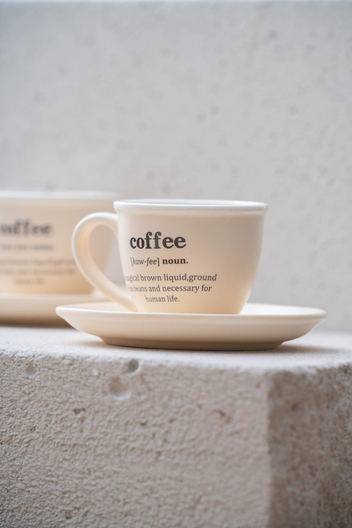 Acar Blush Oval 2 li Kahve Fincan Takımı - Krem KAL-07457 Acar Blush Oval 2 li Kahve Fincan Takımı - Krem KAL-07457