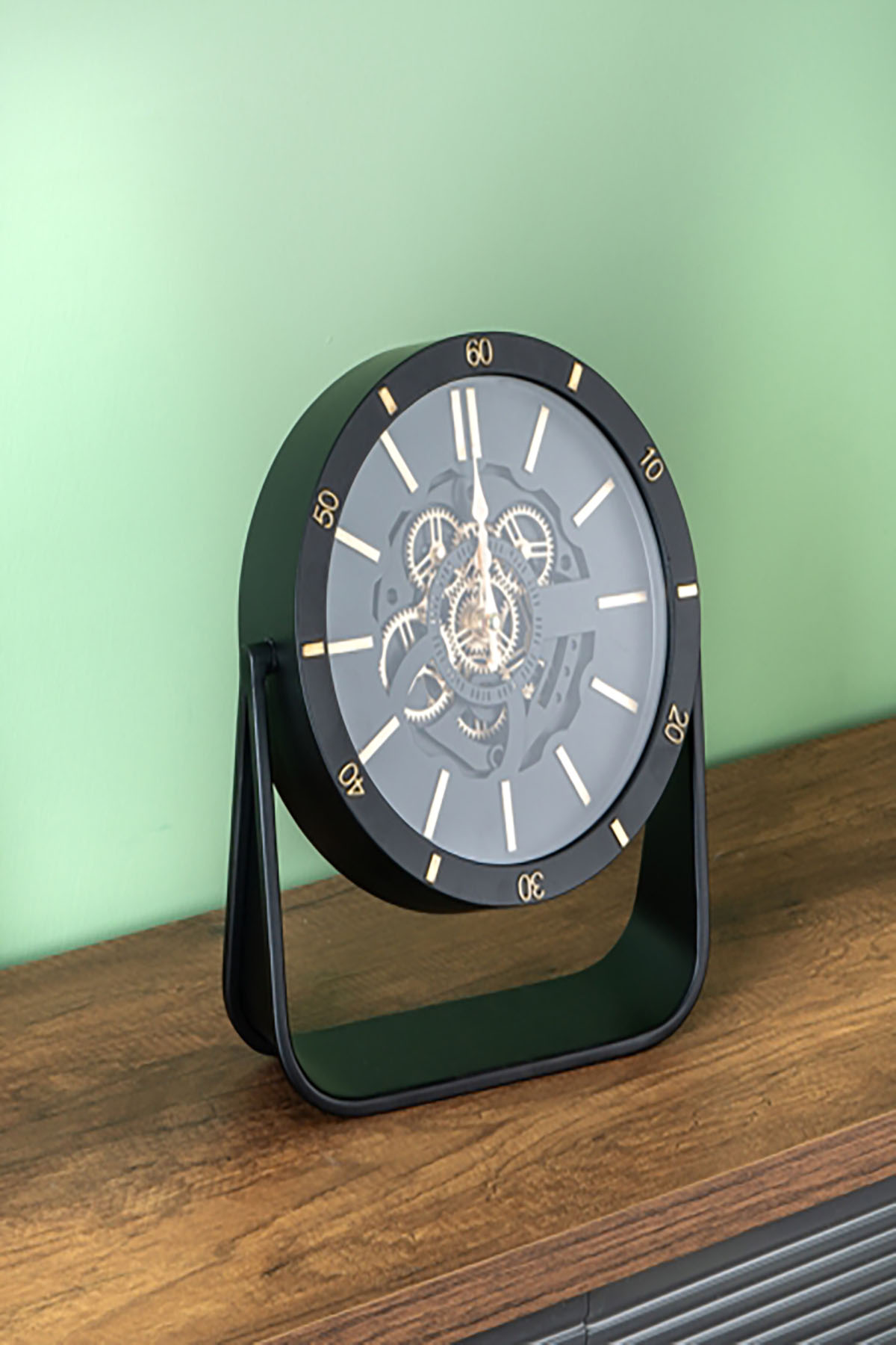 Acar Çarklı Masa Saati - 26.2 cm - Siyah JOY-05954