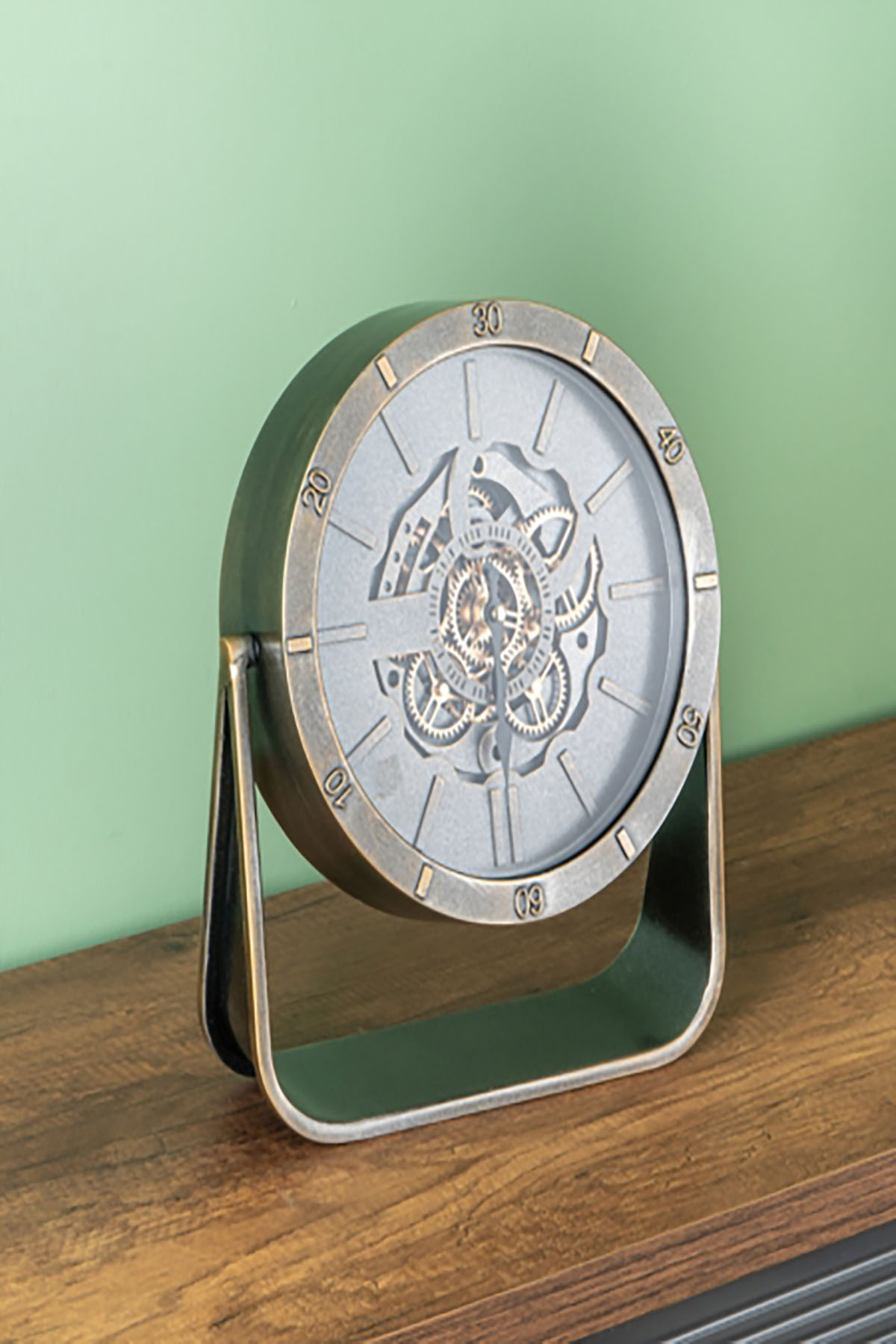 Acar Çarklı Masa Saati - 27 cm - Bakır JOY-05956