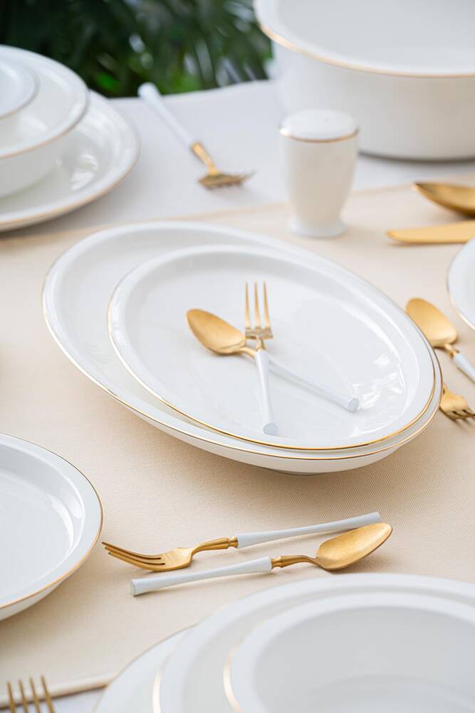 Acar Clemente 12 Kişilik 57 Parça Gold Porselen Yemek Takımı HNA-06434 Acar Clemente 12 Kişilik 57 Parça Gold Porselen Yemek Takımı HNA-06434