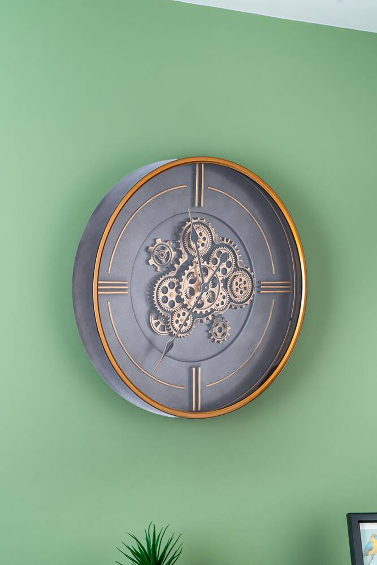 Acar Dekoratif Çarklı Duvar Saati - 59 cm - Gri JOY-06814 Acar Dekoratif Çarklı Duvar Saati - 59 cm - Gri JOY-06814