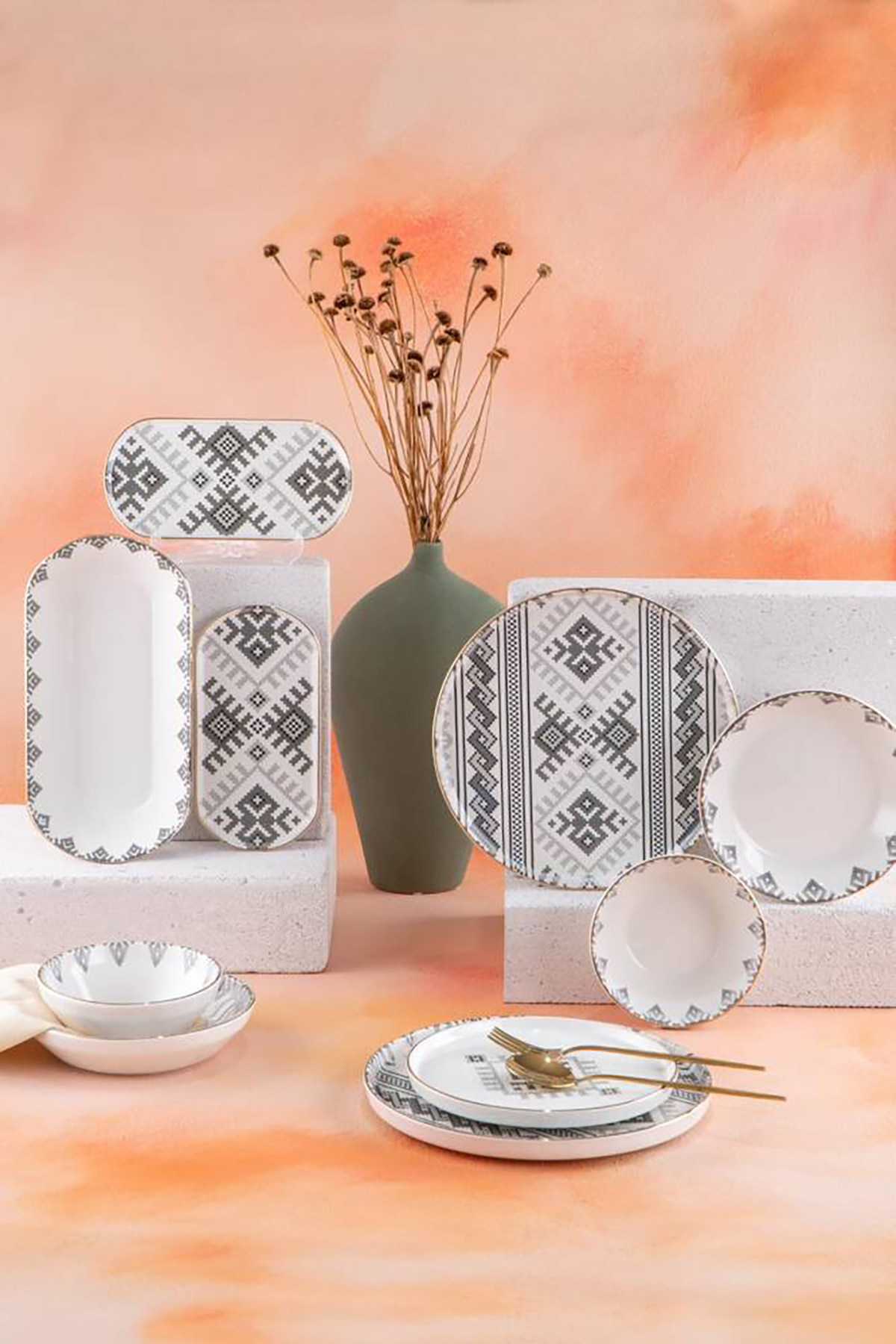 Acar Ethnic 6 Kişilik 27 Parça Yemek Takımı SR-05126