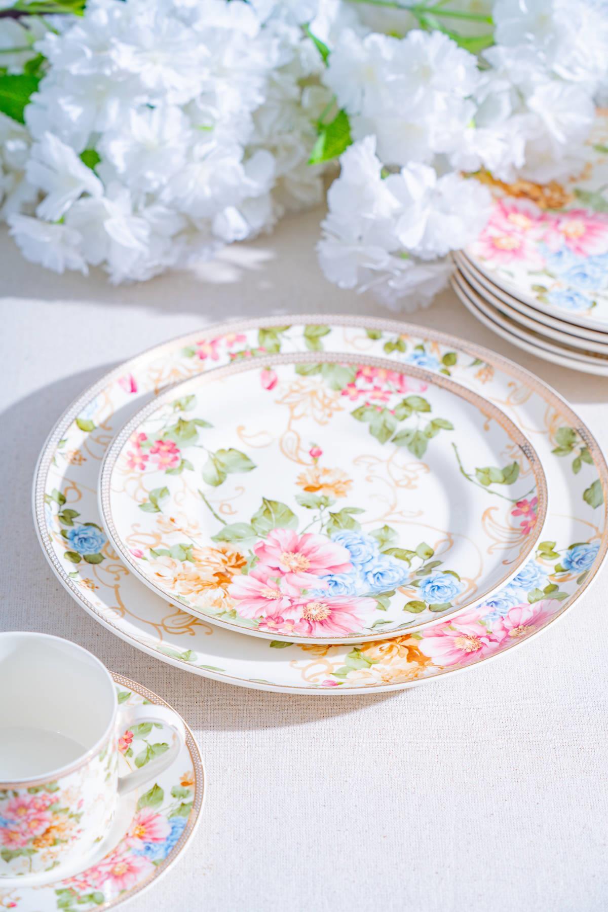 Acar Freya Porselen 6 Kişilik 19 Parça Pasta Seti NCY-07078