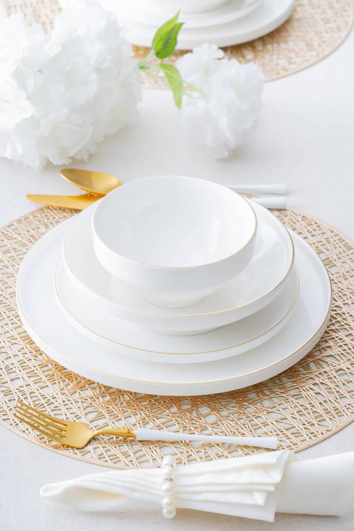 Acar Golden Rise 6 Kişilik 24 Parça Porselen Yemek Takımı - Gold SCT-05442
