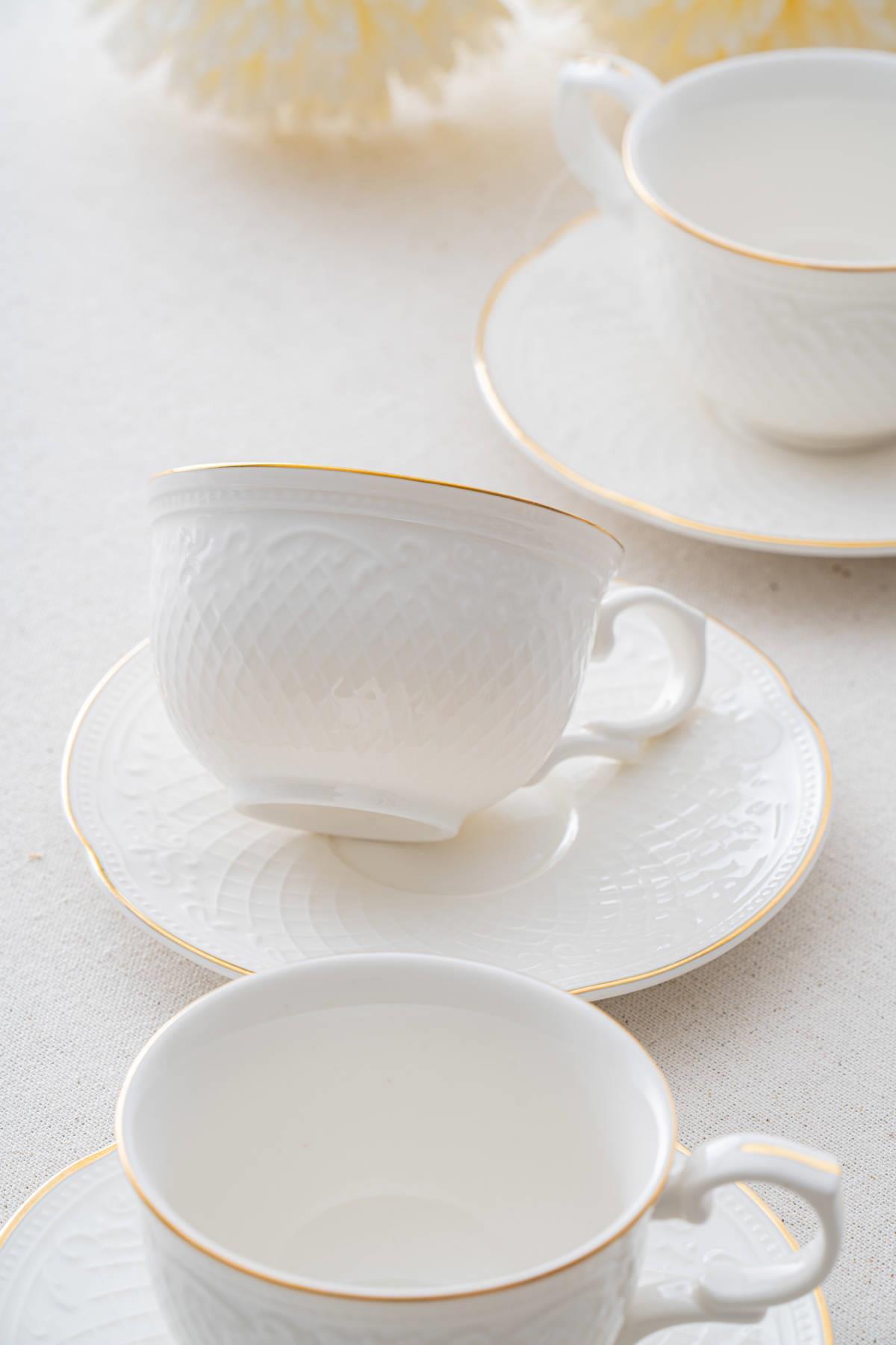 Acar Hamilton 6 Kişilik Silver Çay Fincanı Takımı - 210 ml - Beyaz - Gold PORWM-06189