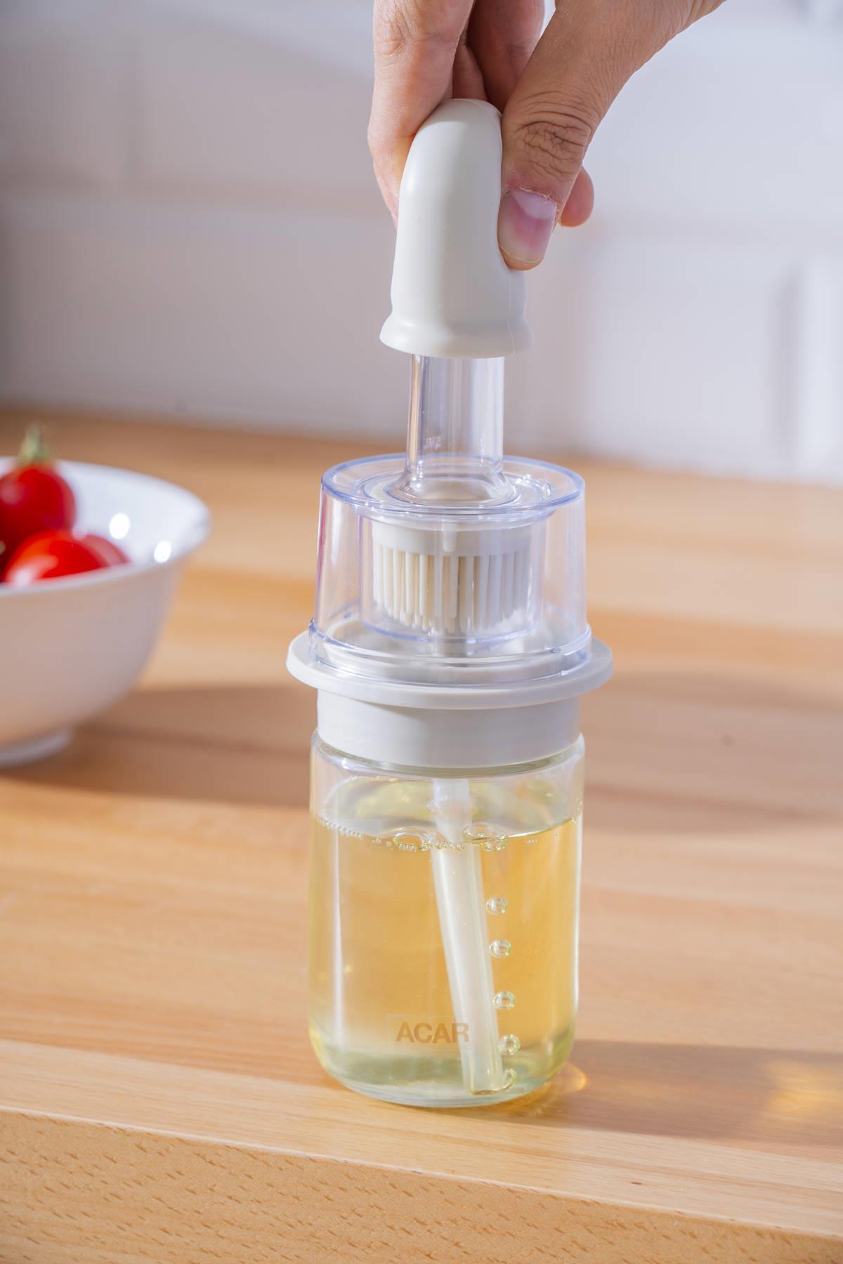 Acar Harlow Cam Hazneli Silikon Fırçalı Yağdanlık 180 ml PNM-08021