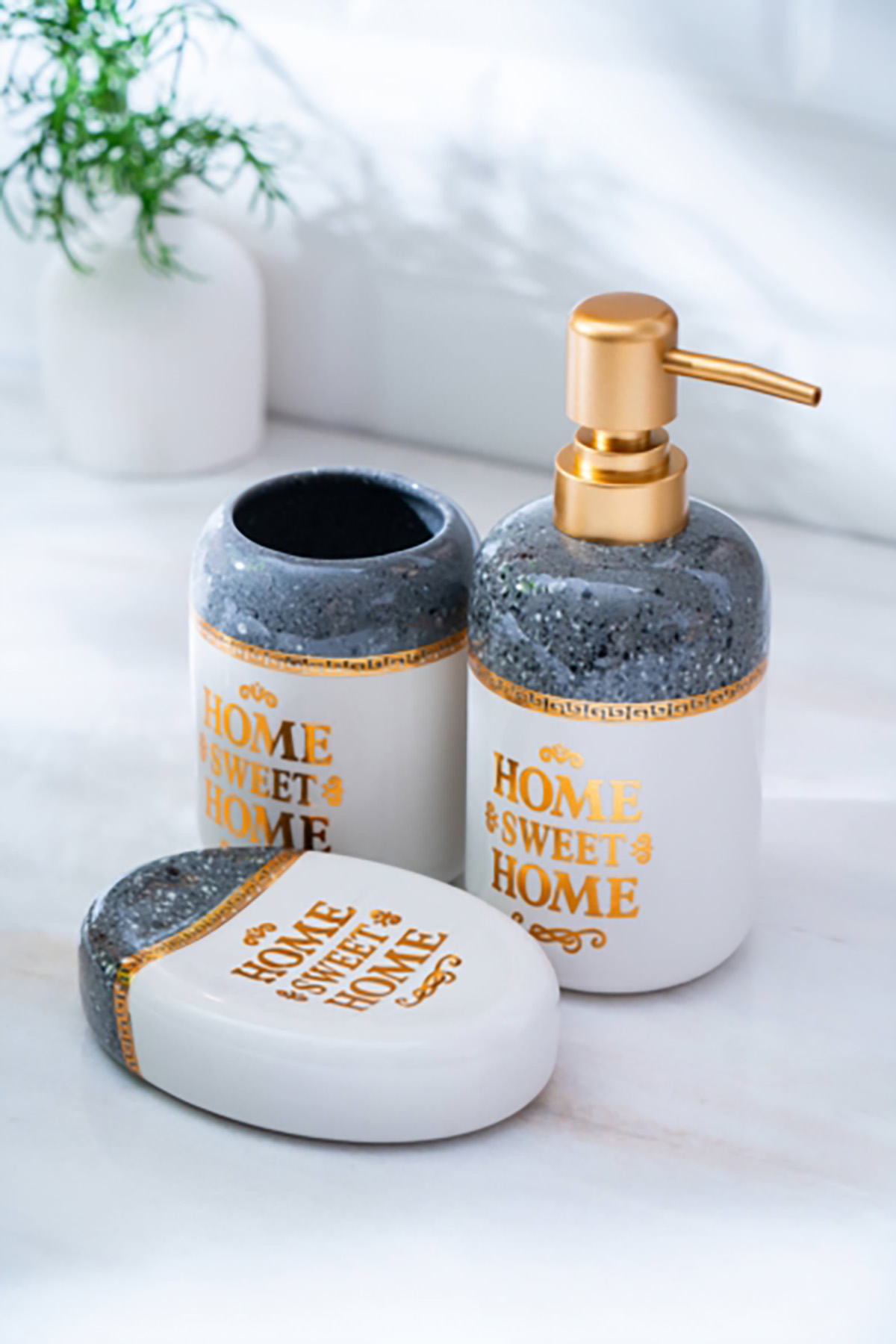 Acar Jardın Home Sweet 3’lü Banyo Seti - Siyah SZN-07007