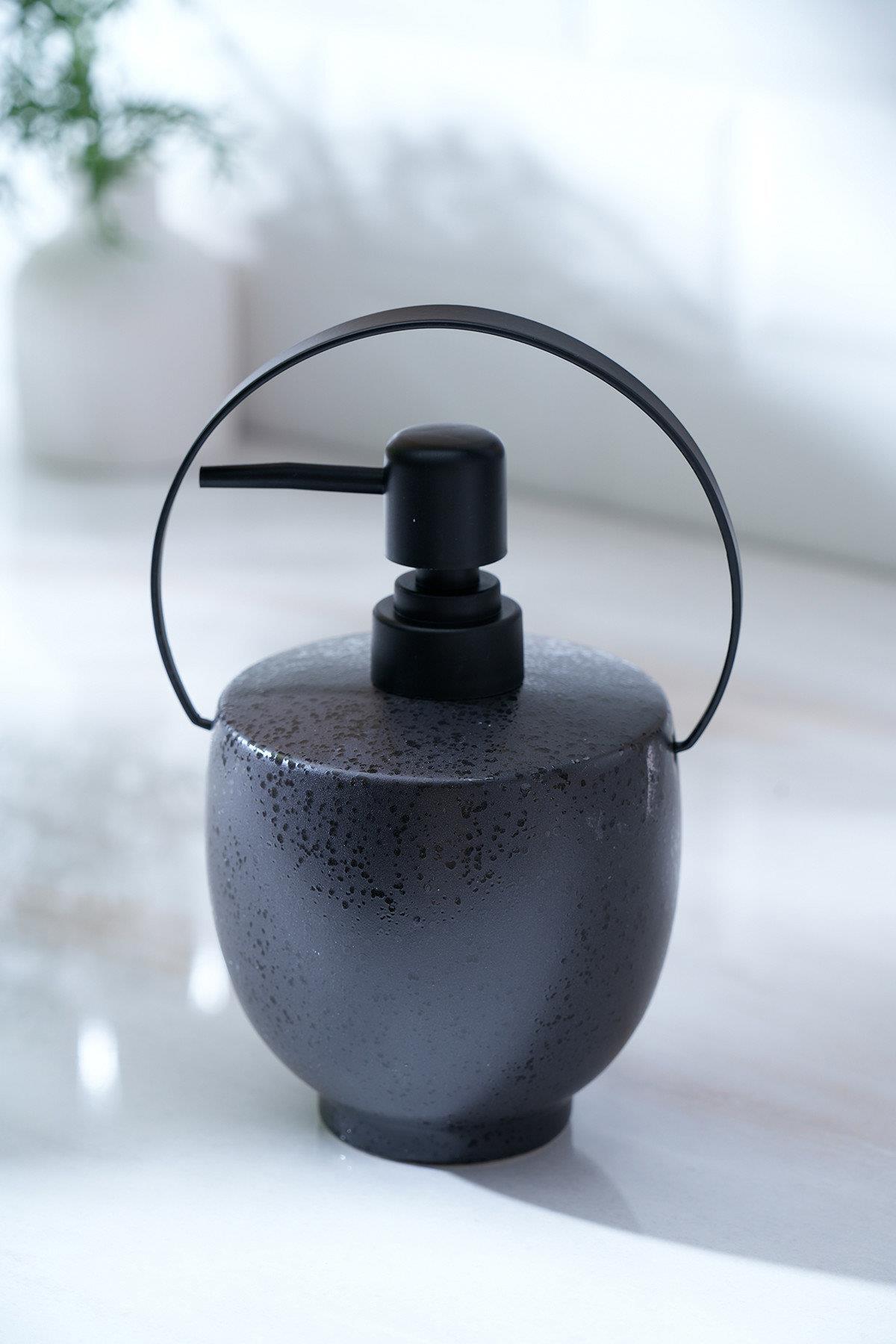 Acar Jardın Kulp Detaylı Mini Sabunluk - Siyah SZN-07003